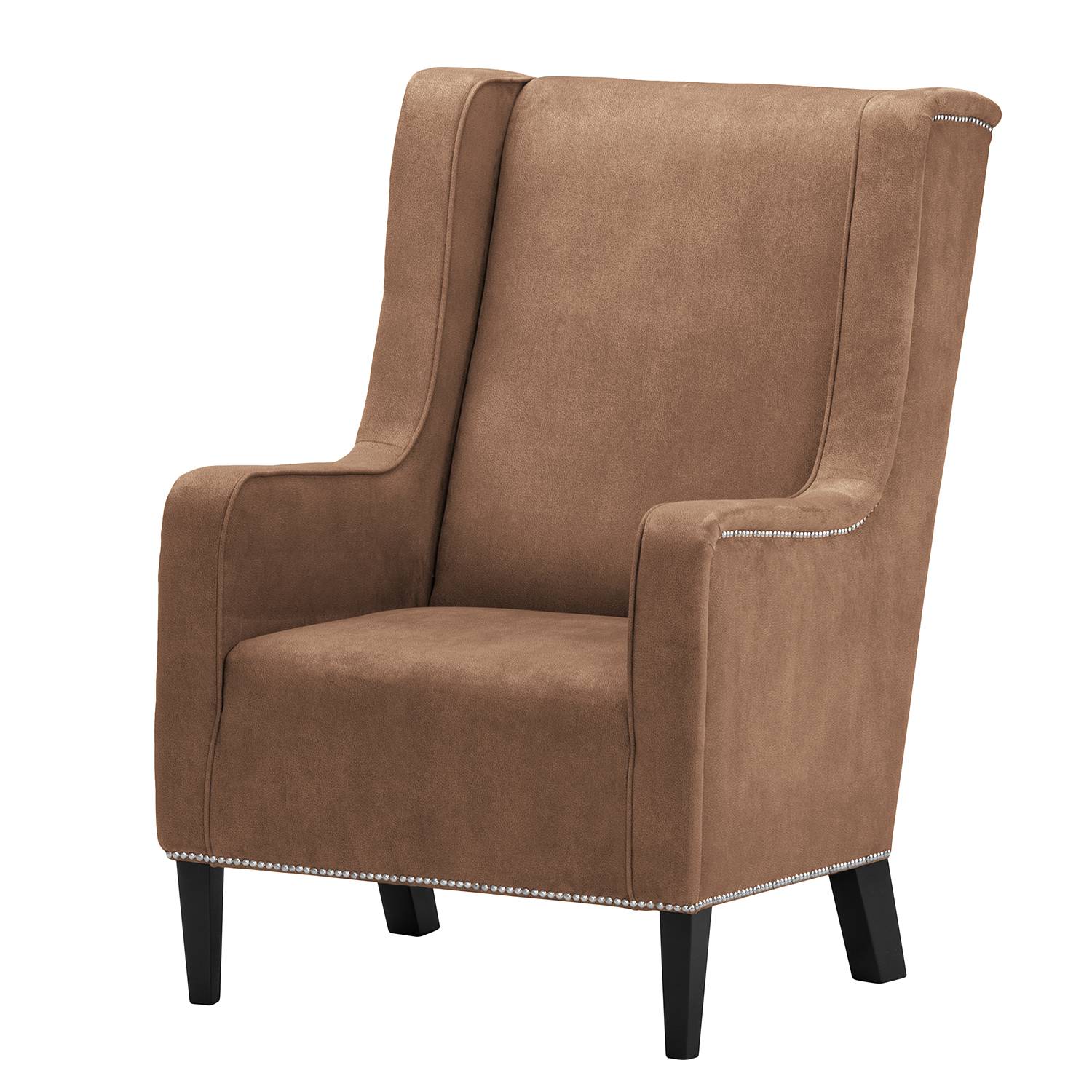 home24 Maison Belfort Sessel Mirina III Latte Macchiato Microfaser 69x103x87 cm (BxHxT)