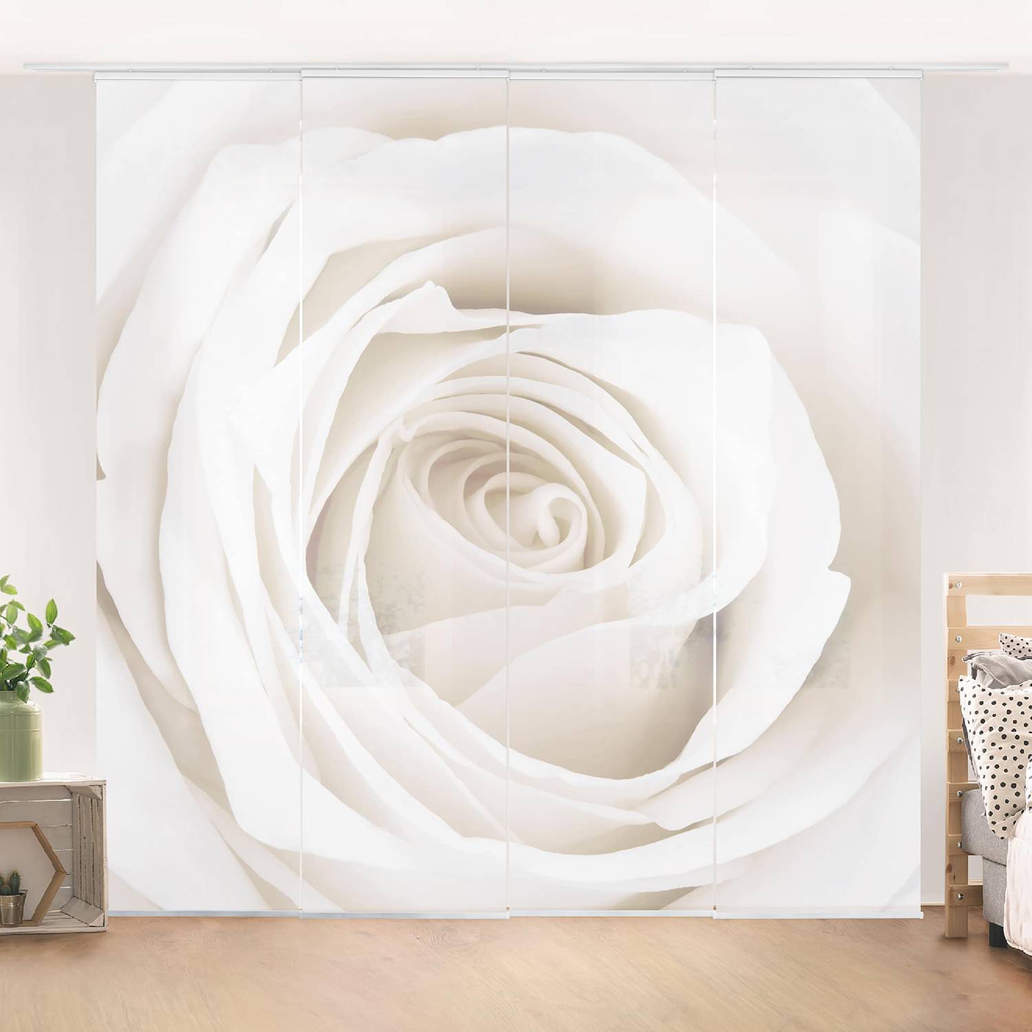 Schiebegardinen White Rose (4er-Set) 