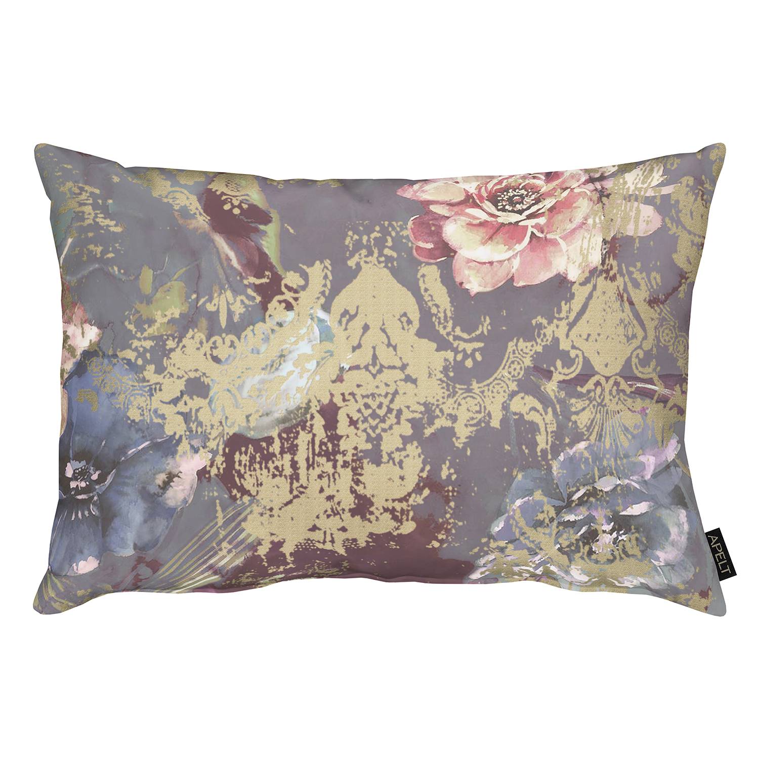 home24 Apelt Kissenbezug Noemi Graublau/Beige 41x61 cm (BxH) Polyester