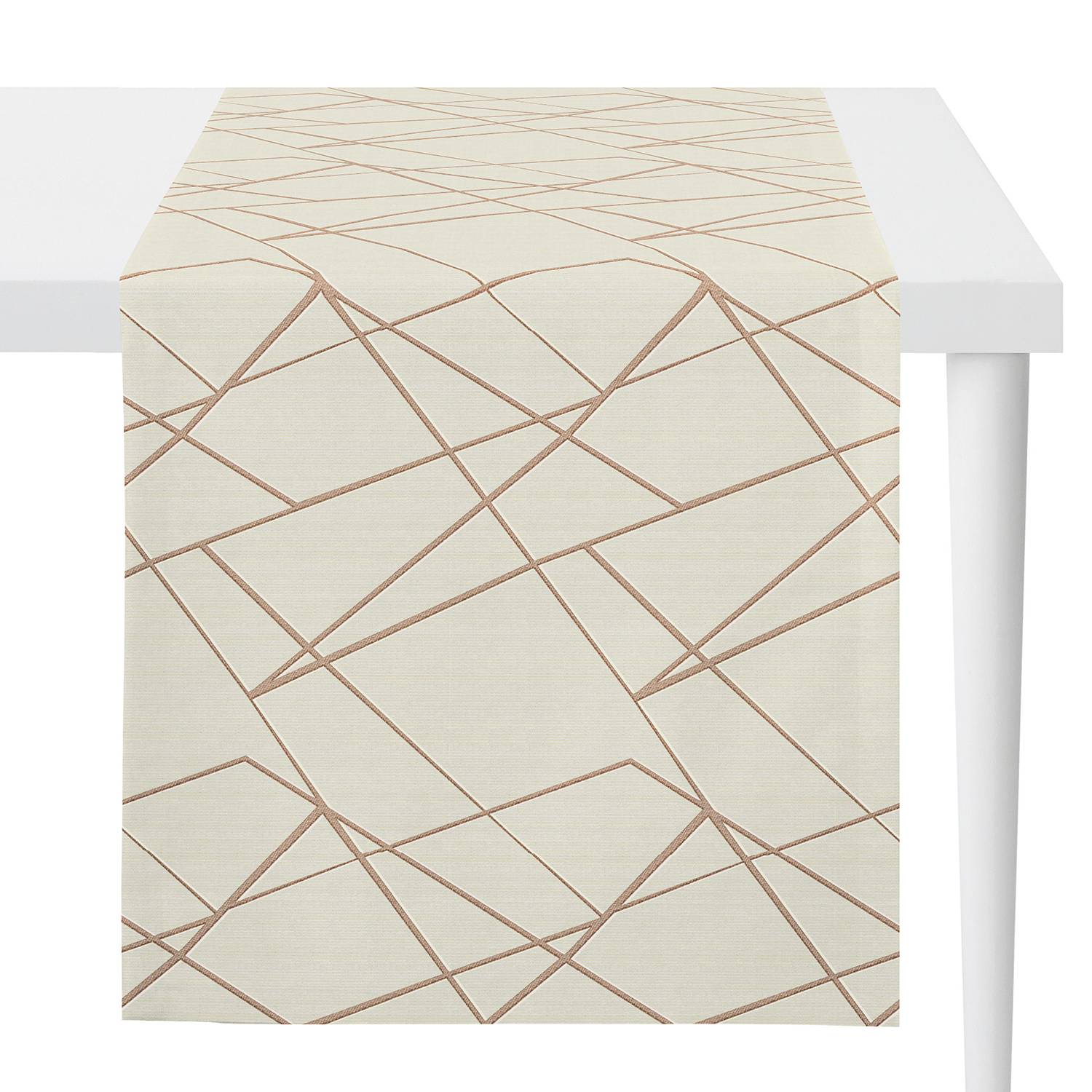home24 Apelt Tischläufer Vio Creme Mischgewebe 46x135x0.1 cm (BxHxT)