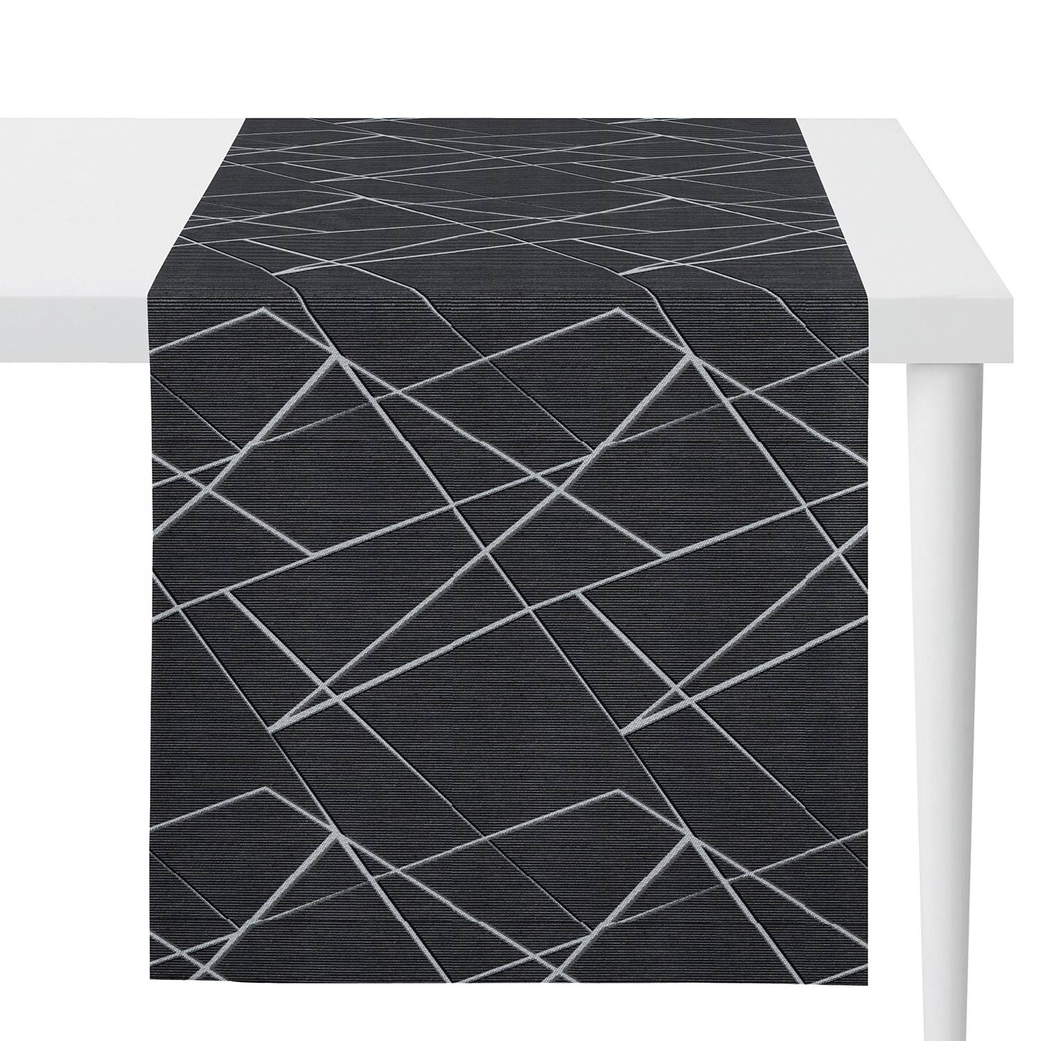 home24 Apelt Tischläufer Vio Anthrazit Mischgewebe 46x135x0.1 cm (BxHxT)