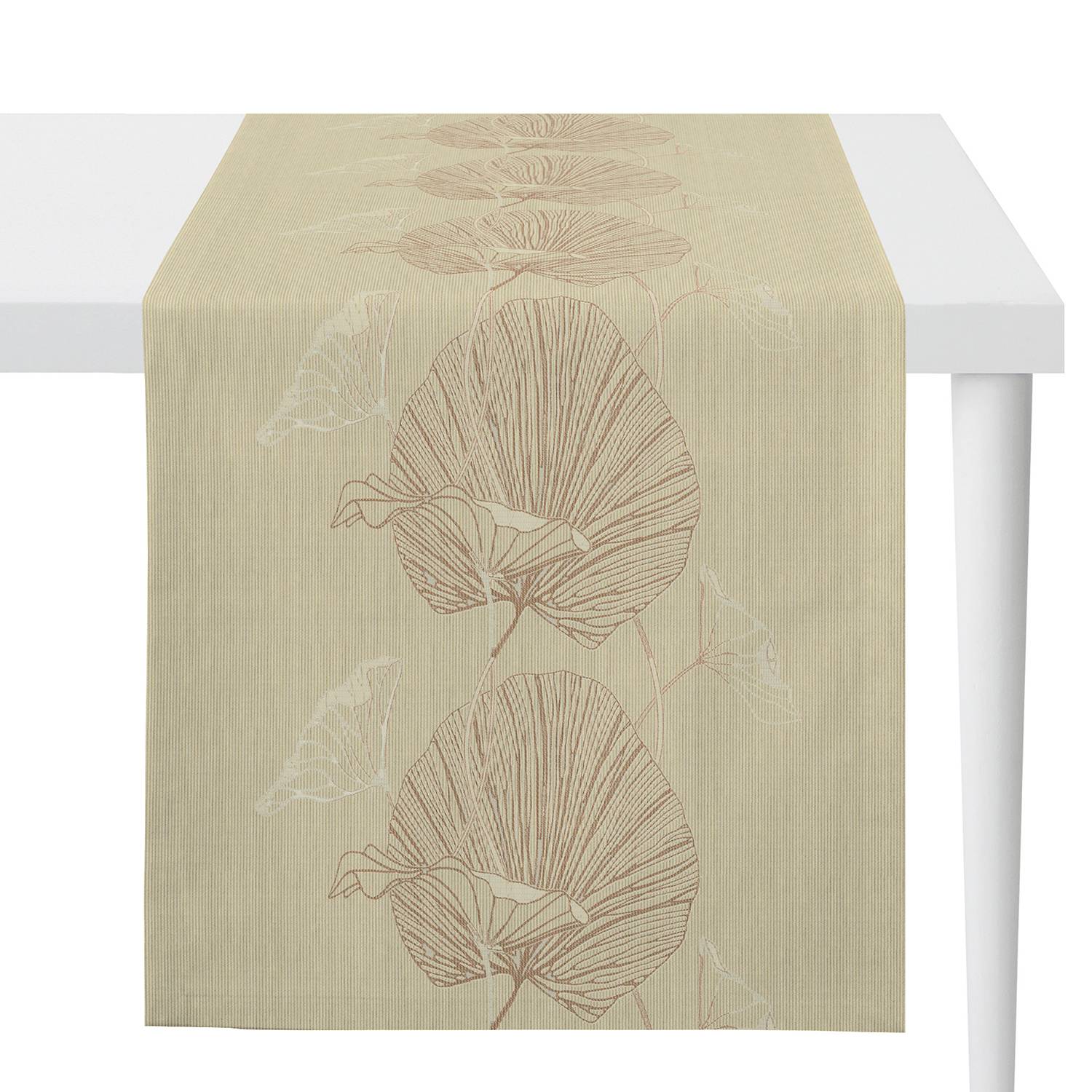 home24 Apelt Tischläufer Nora Beige Mischgewebe 48x140x0.1 cm (BxHxT)