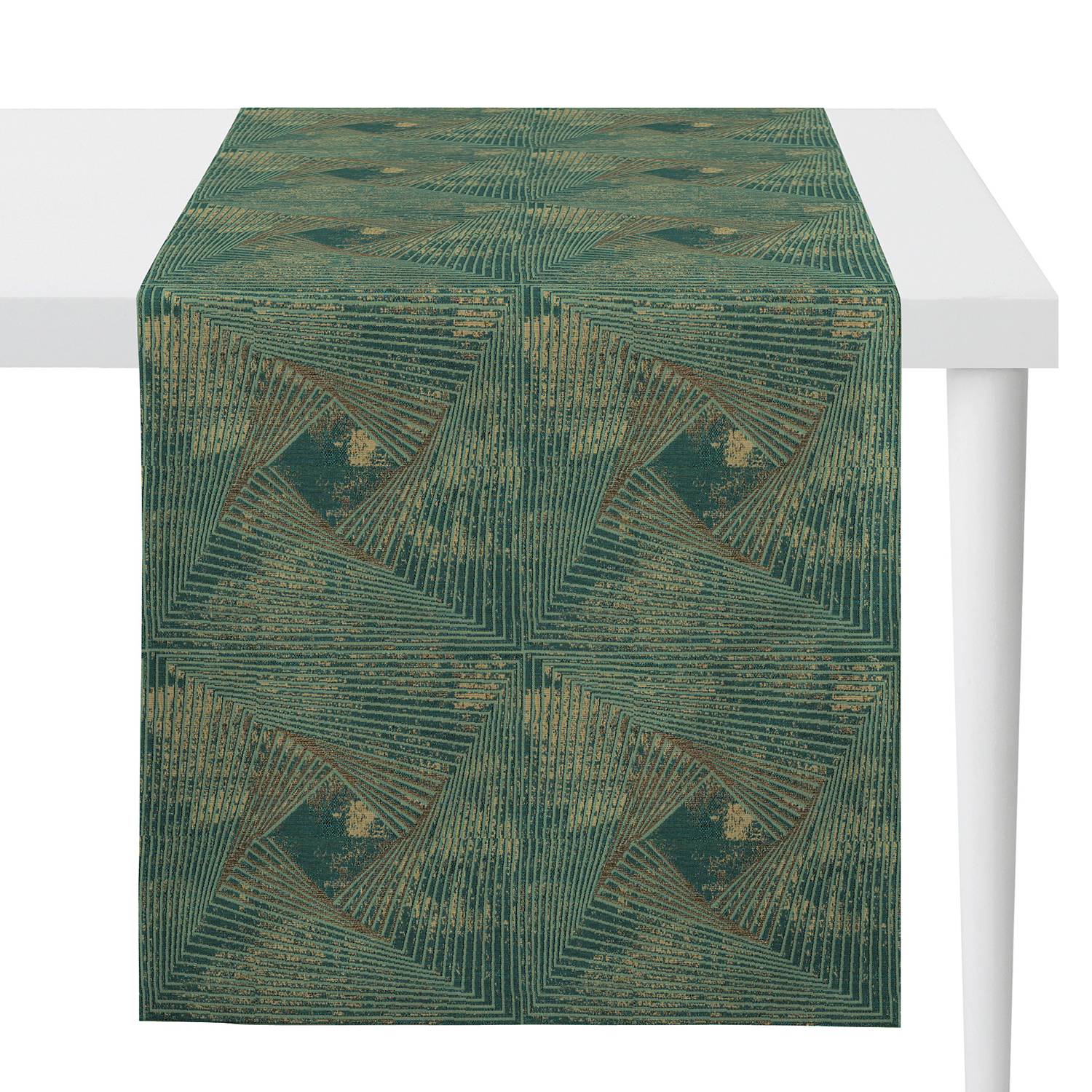 home24 Apelt Tischläufer 1307 Dunkelgrün Mischgewebe 43x135x0.1 cm (BxHxT)