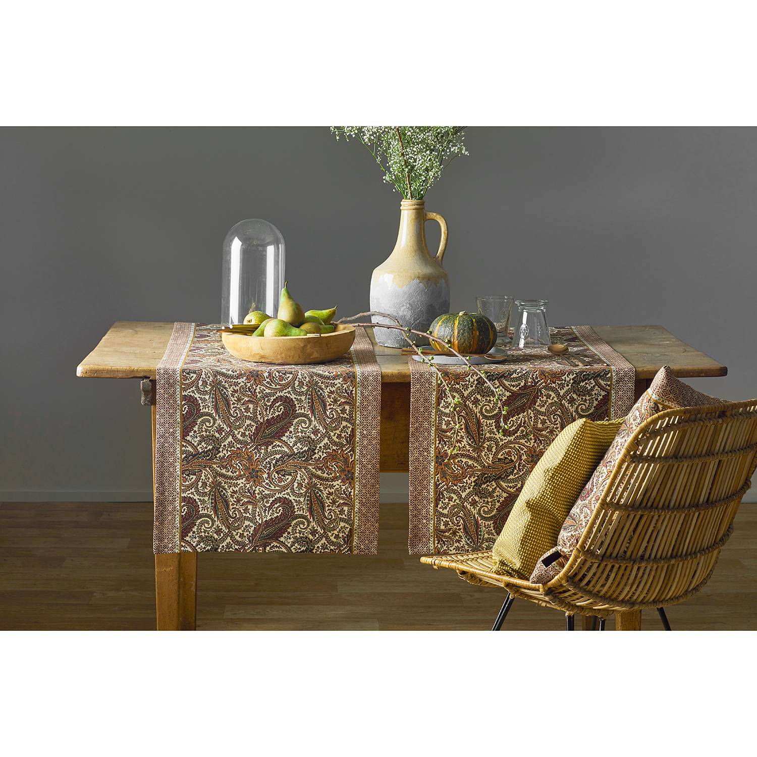 home24 Apelt Tischläufer 1310 Hellbraun Baumwollstoff 46x135x0.1 cm (BxHxT)