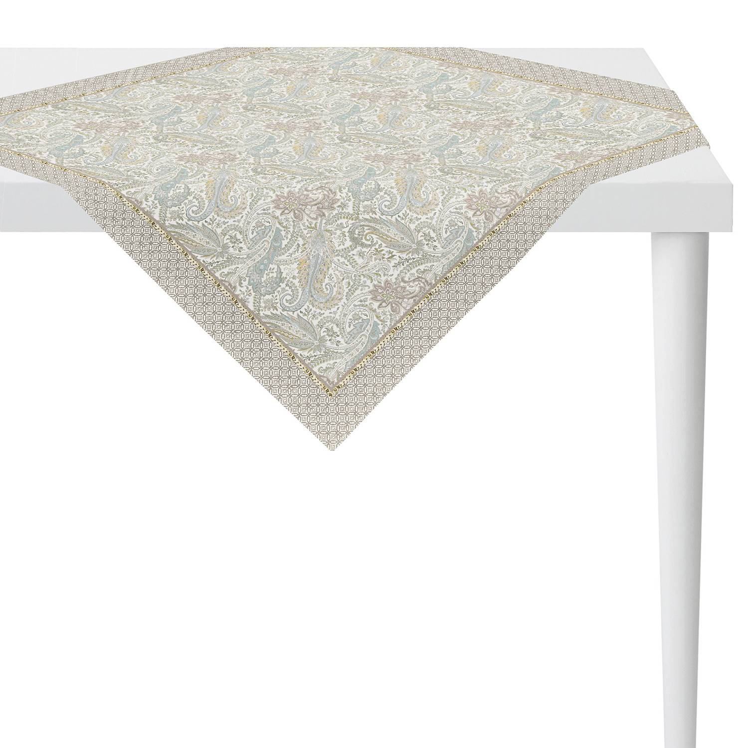 home24 Apelt Tischdecke 1310 Creme Baumwollstoff 85x85x0.1 cm (BxHxT)