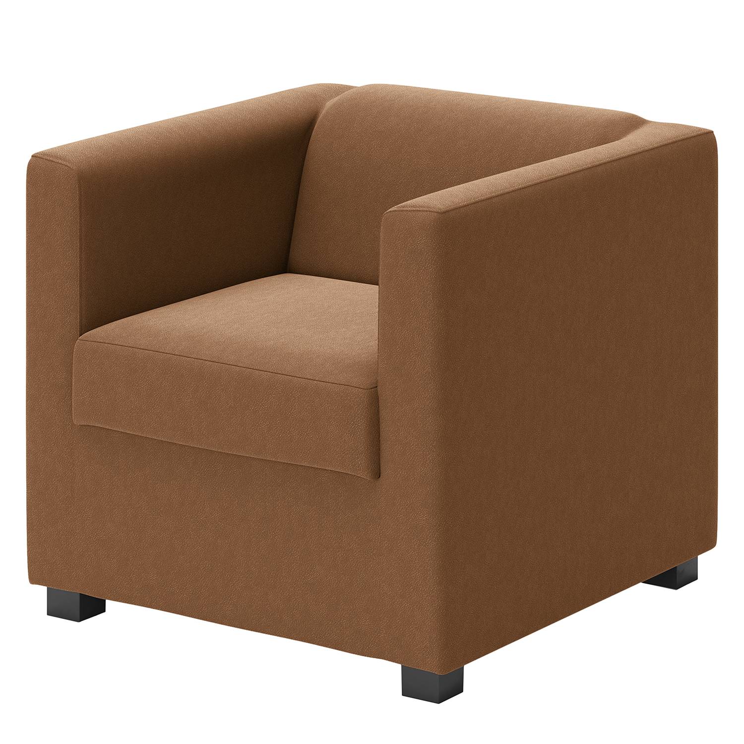 home24 loftscape Sessel Wilno I Mittelbraun Echtleder 74x71x75 cm (BxHxT)