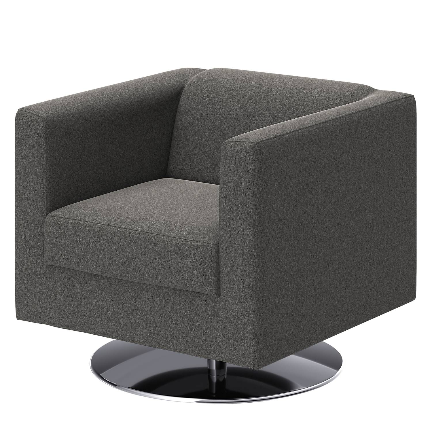 home24 loftscape Sessel Wilno XV Dunkelgrau Flachgewebe 74x71x75 cm (BxHxT)