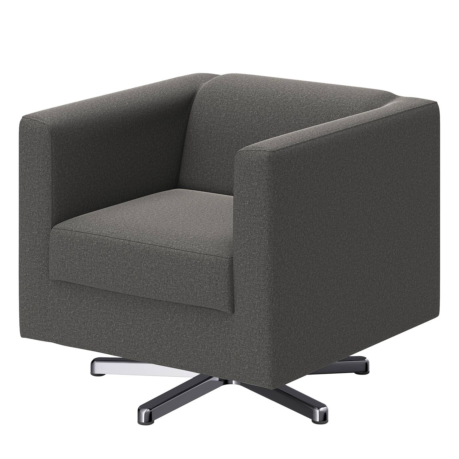home24 loftscape Sessel Wilno XIV Dunkelgrau Flachgewebe 74x71x75 cm (BxHxT)