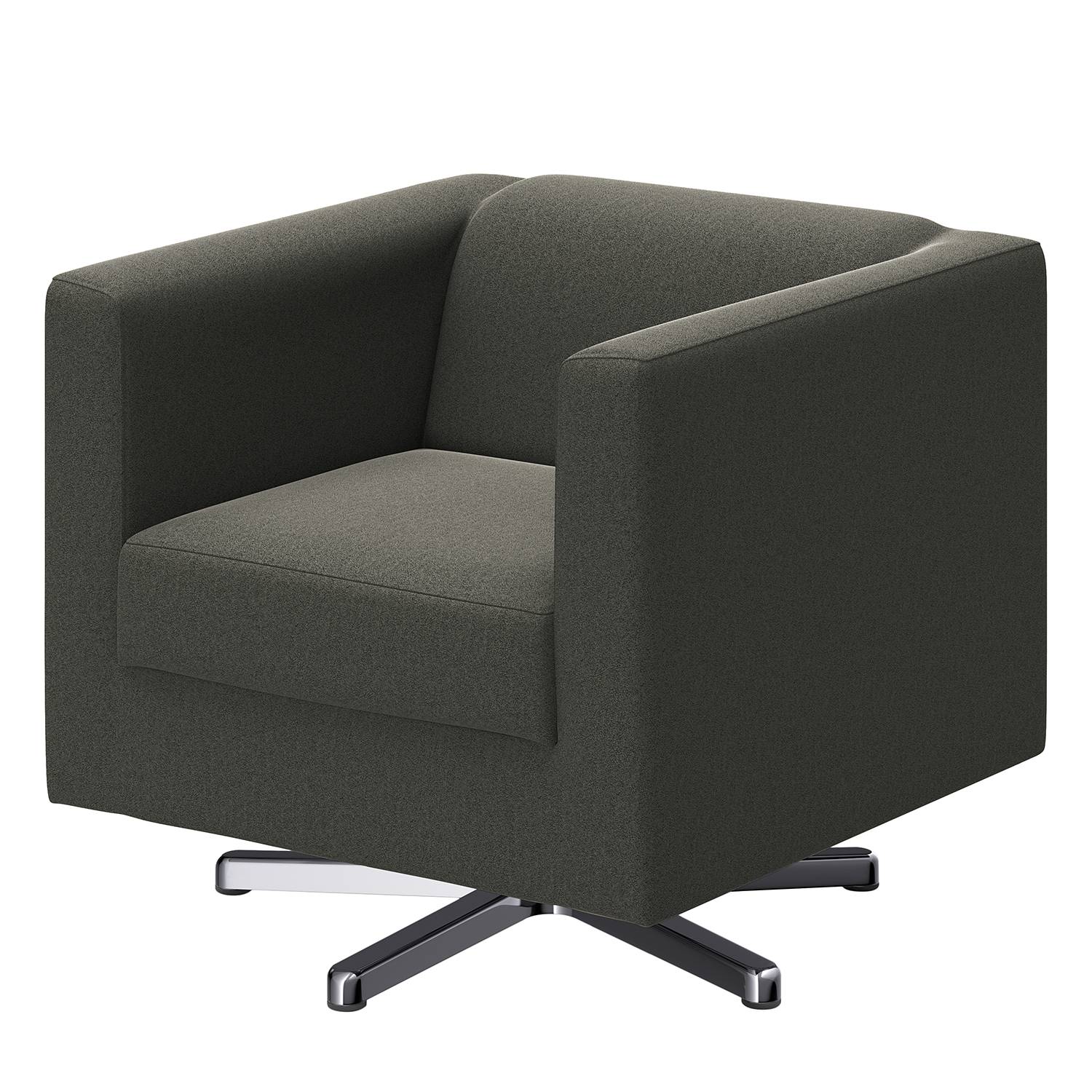 home24 loftscape Sessel Wilno XIX Grau Microfaser 74x71x75 cm (BxHxT)