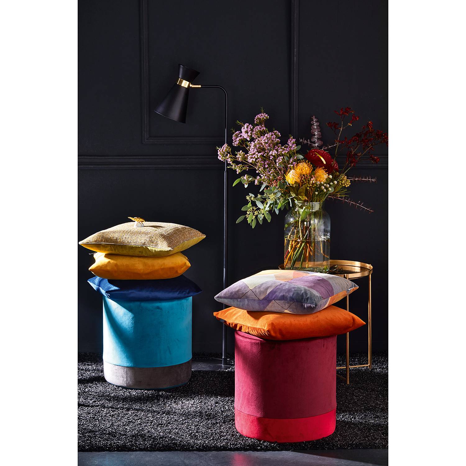home24 Apelt Dekokissen Blix multi 45x45 cm (BxH) Samt