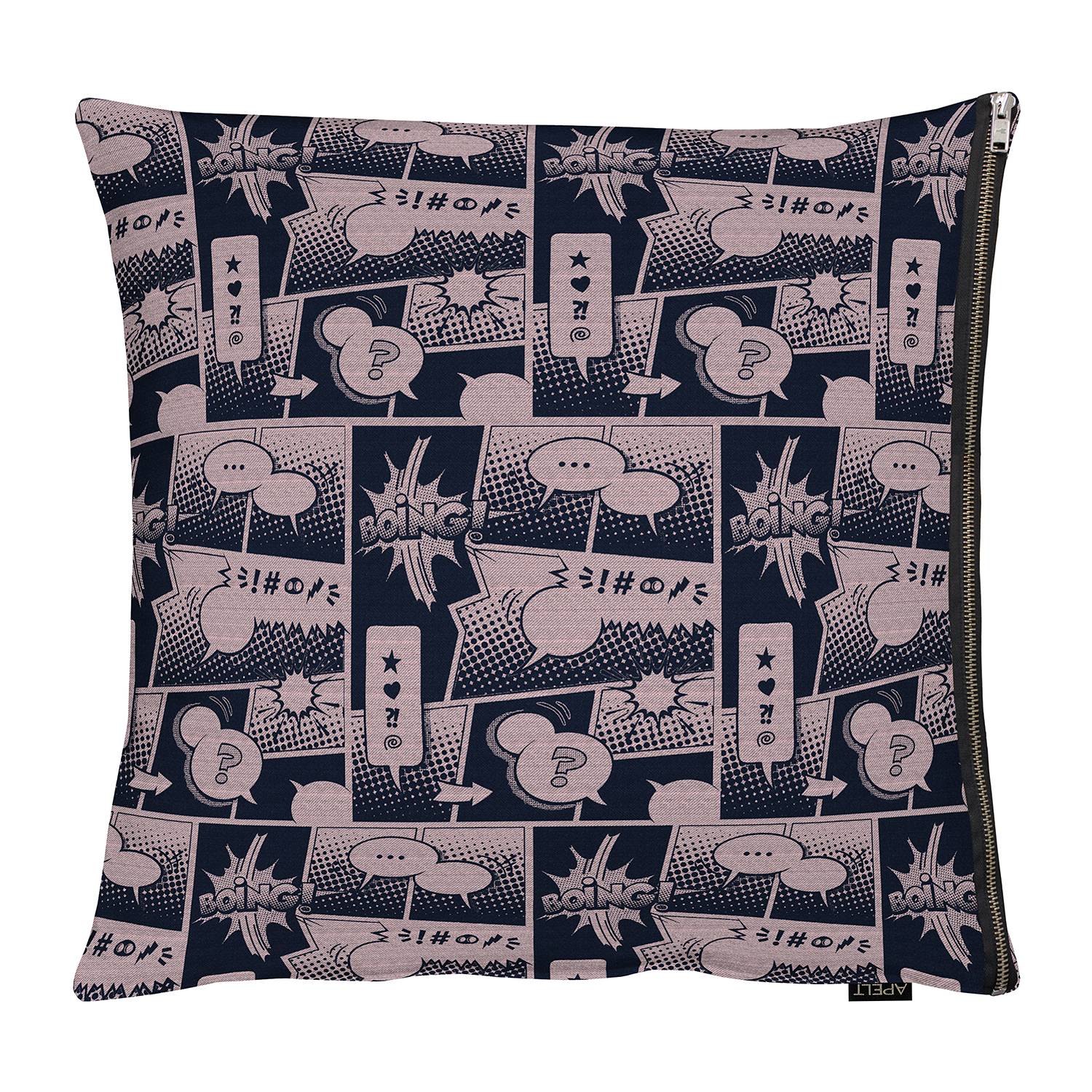 home24 Apelt Kissenbezug Comic Altrosa/Schwarz 66x66 cm (BxH) Webstoff