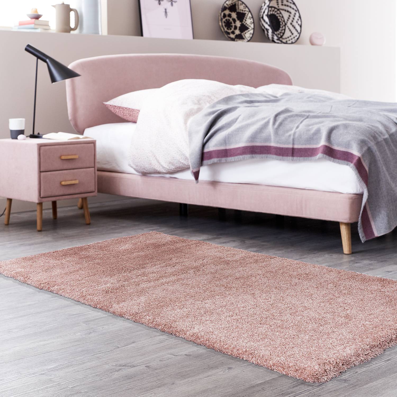home24 Schöner Wohnen Kollektion Hochflorteppich Savage Rosa Rechteckig 80x150 cm (BxT) Kunstfaser
