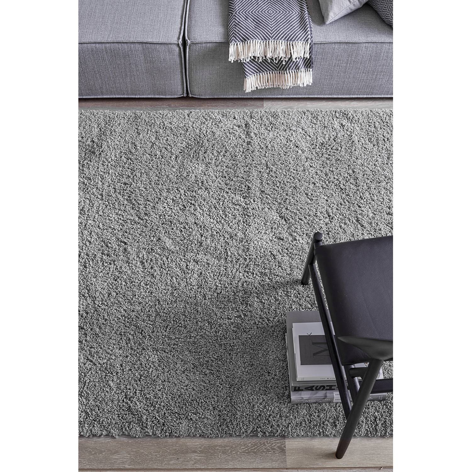 home24 Schöner Wohnen Kollektion Hochflorteppich Savage Silber Rechteckig 67x130 cm (BxT) Kunstfaser