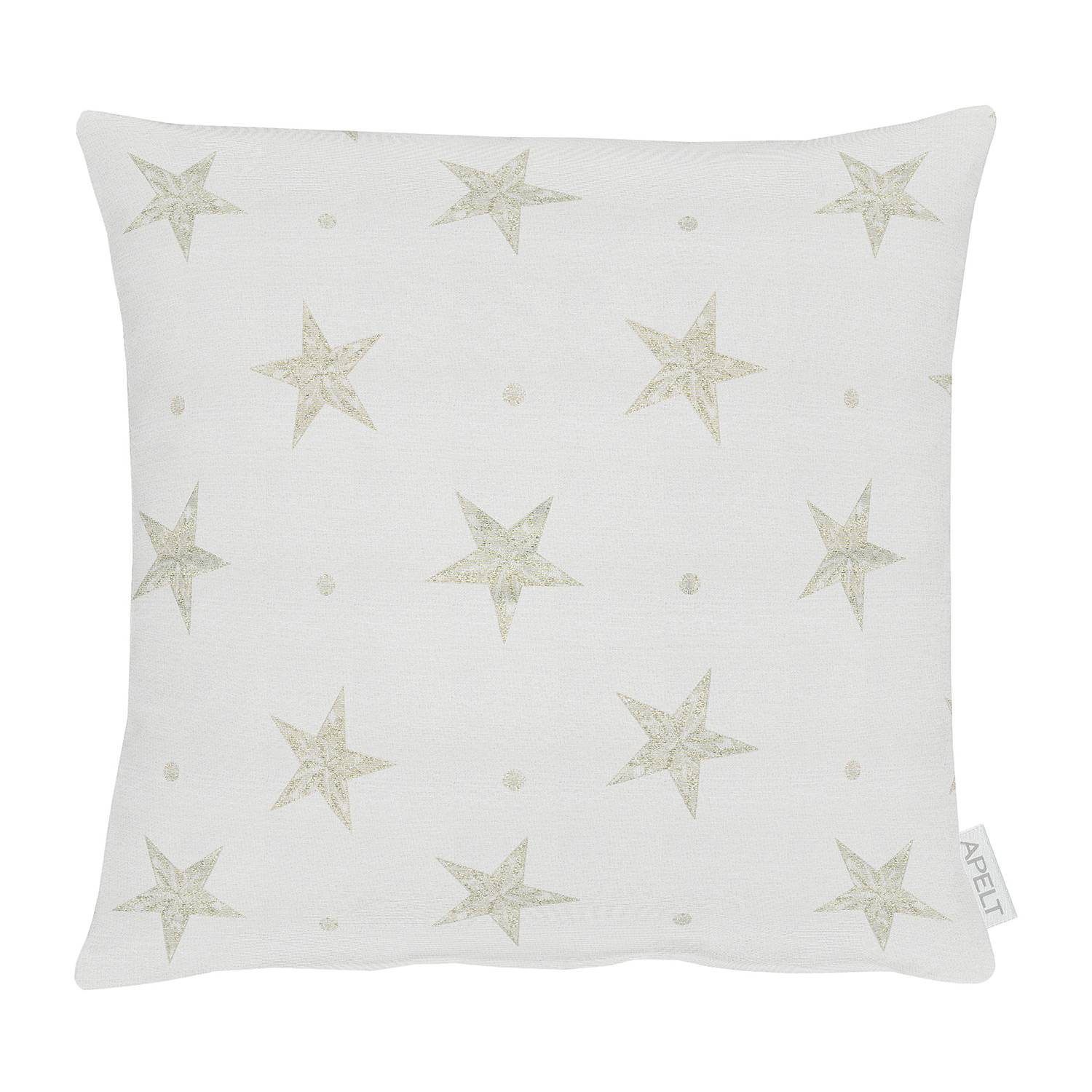 home24 Apelt Kissenbezug 1502 Weiß/Gold/Creme 40x40 cm (BxH) Mischgewebe