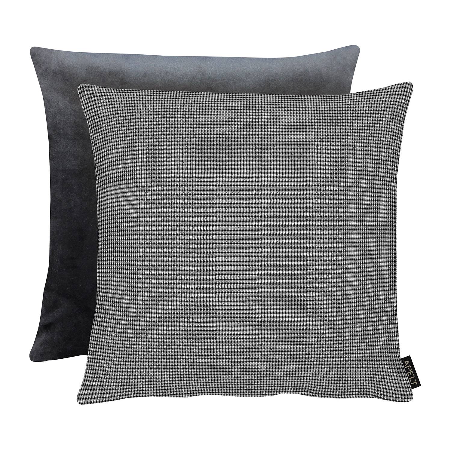 home24 Apelt Dekokissen 1500 Schwarz/Silbe 45x45 cm (BxH) Polyester