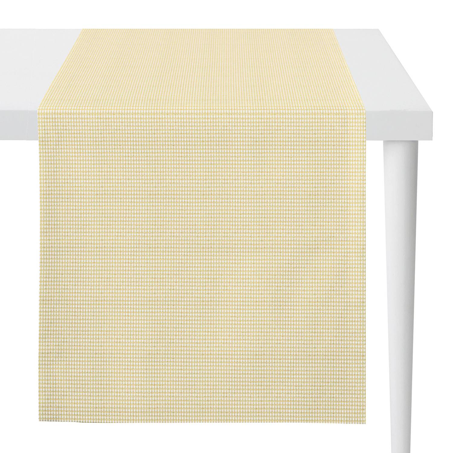 home24 Apelt Tischläufer 1500 Weiß/Gold/Creme Polyester 48x140 cm (BxT)