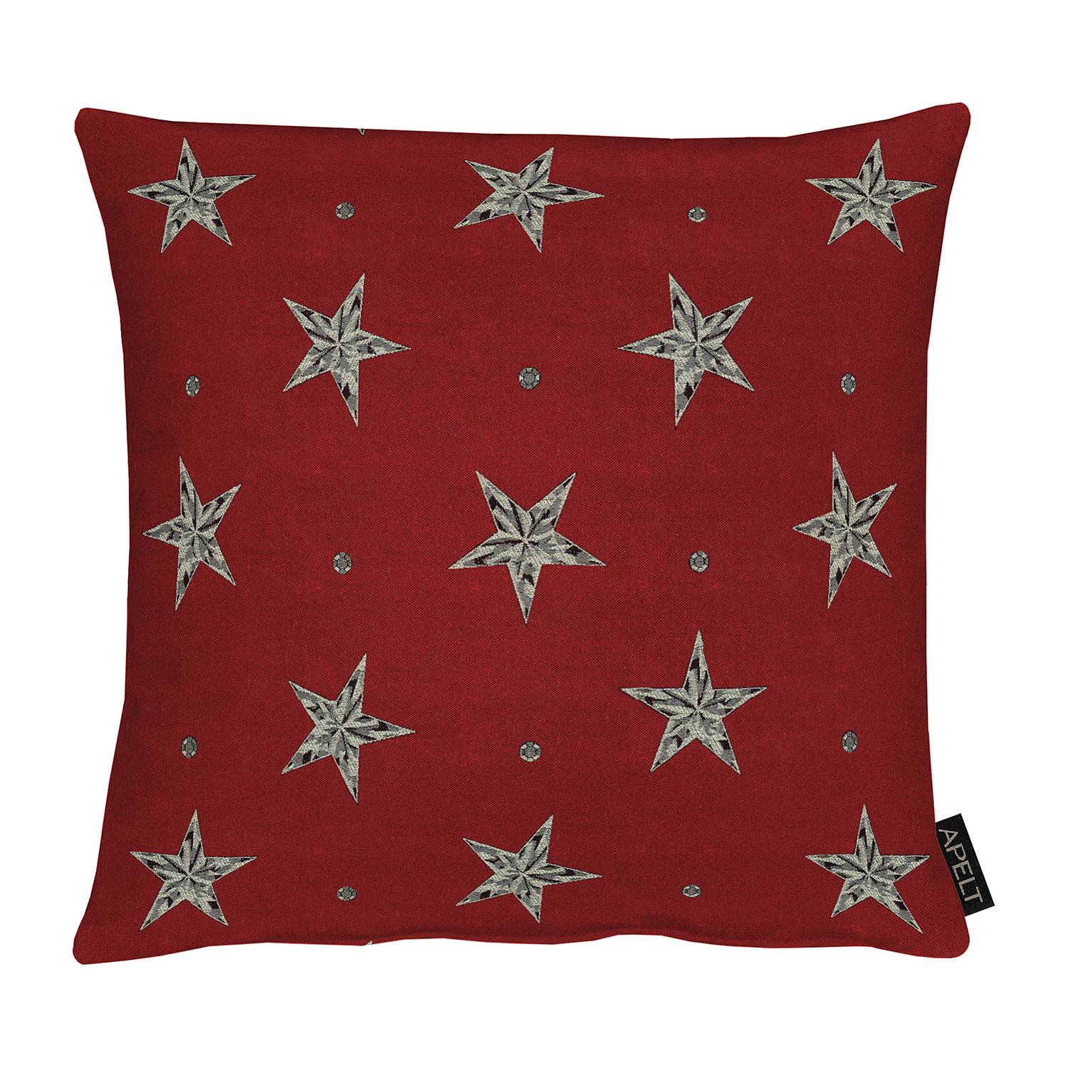 home24 Apelt Dekokissen 1502 Rot/Gold 39x39 cm (BxH) Mischgewebe