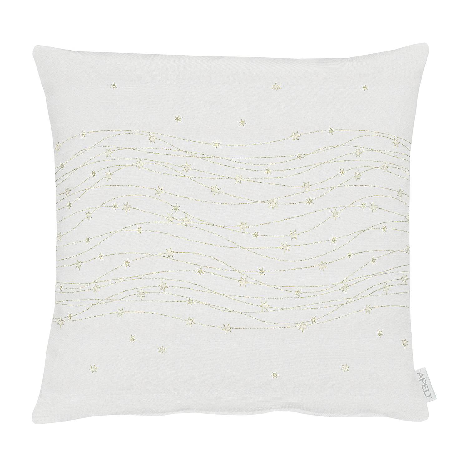 home24 Apelt Kissenbezug 1504 Weiß/Gold/Creme 49x49 cm (BxH) Mischgewebe