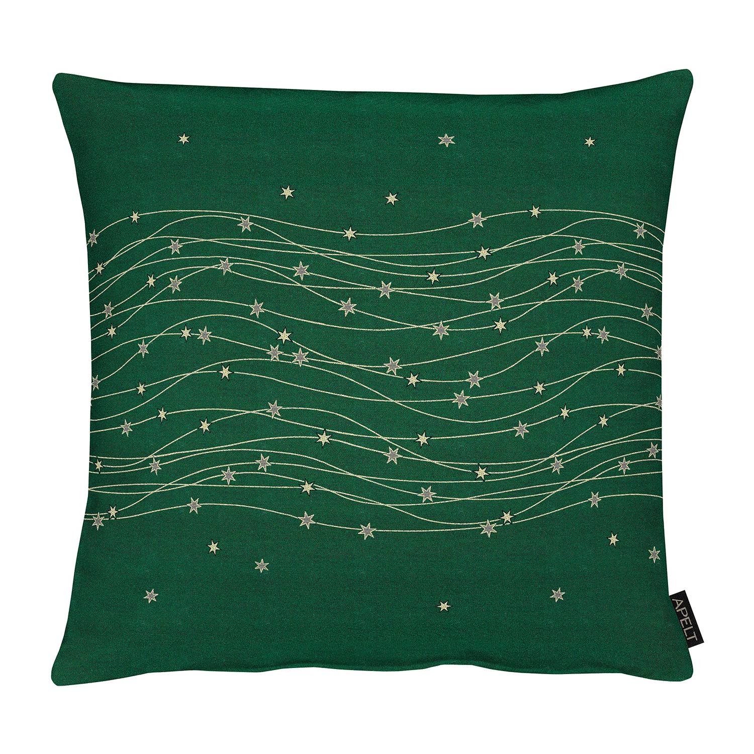 home24 Apelt Kissenbezug 1504 Grün/Gold 49x49 cm (BxH) Mischgewebe
