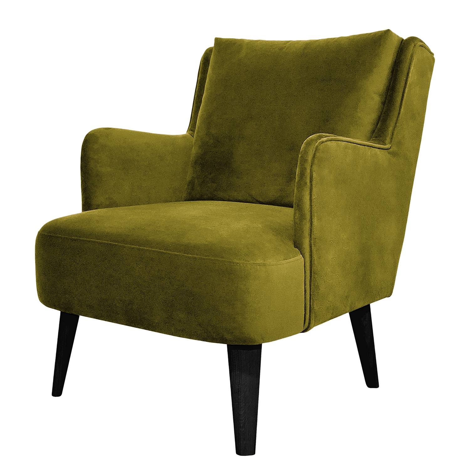 home24 Jack & Alice Sessel Bariri I Avocado Samt 67x90x80 cm (BxHxT)