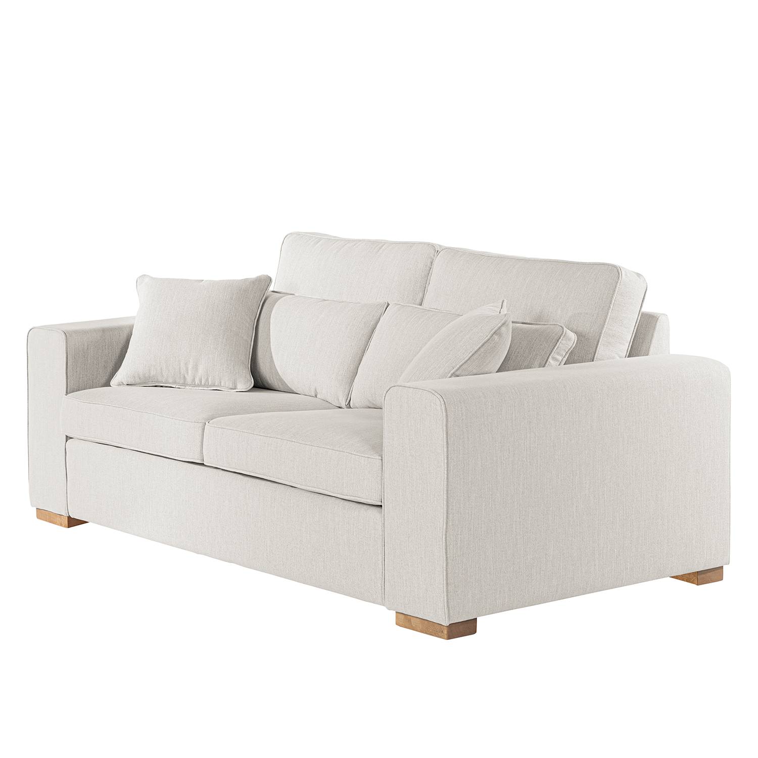 home24 Ridgevalley Sofa Randan I 2,5-Sitzer Hellgrau Webstoff 194x85x104 cm