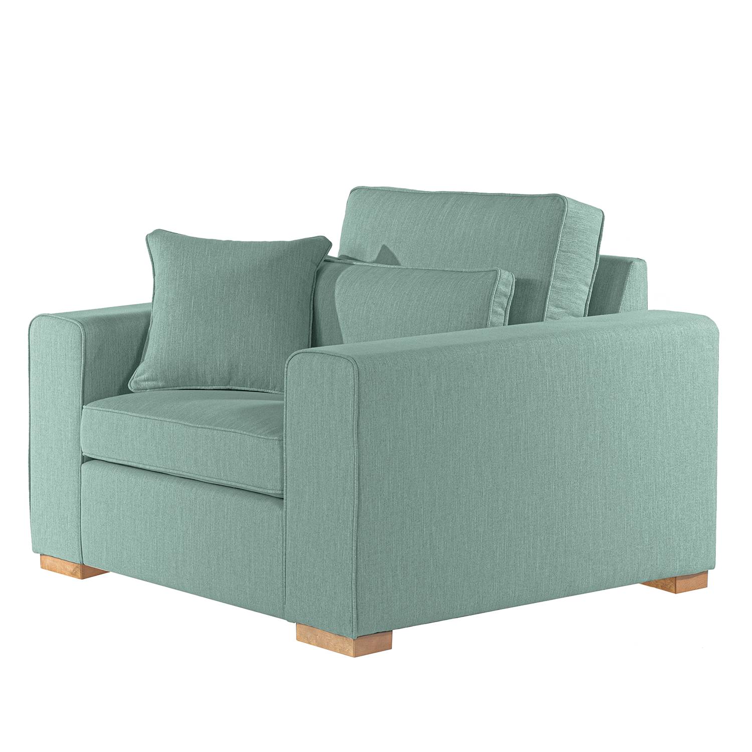 home24 Ridgevalley XXL-Sessel Randan III Mintgrau Webstoff 124x85x104 cm (BxHxT)