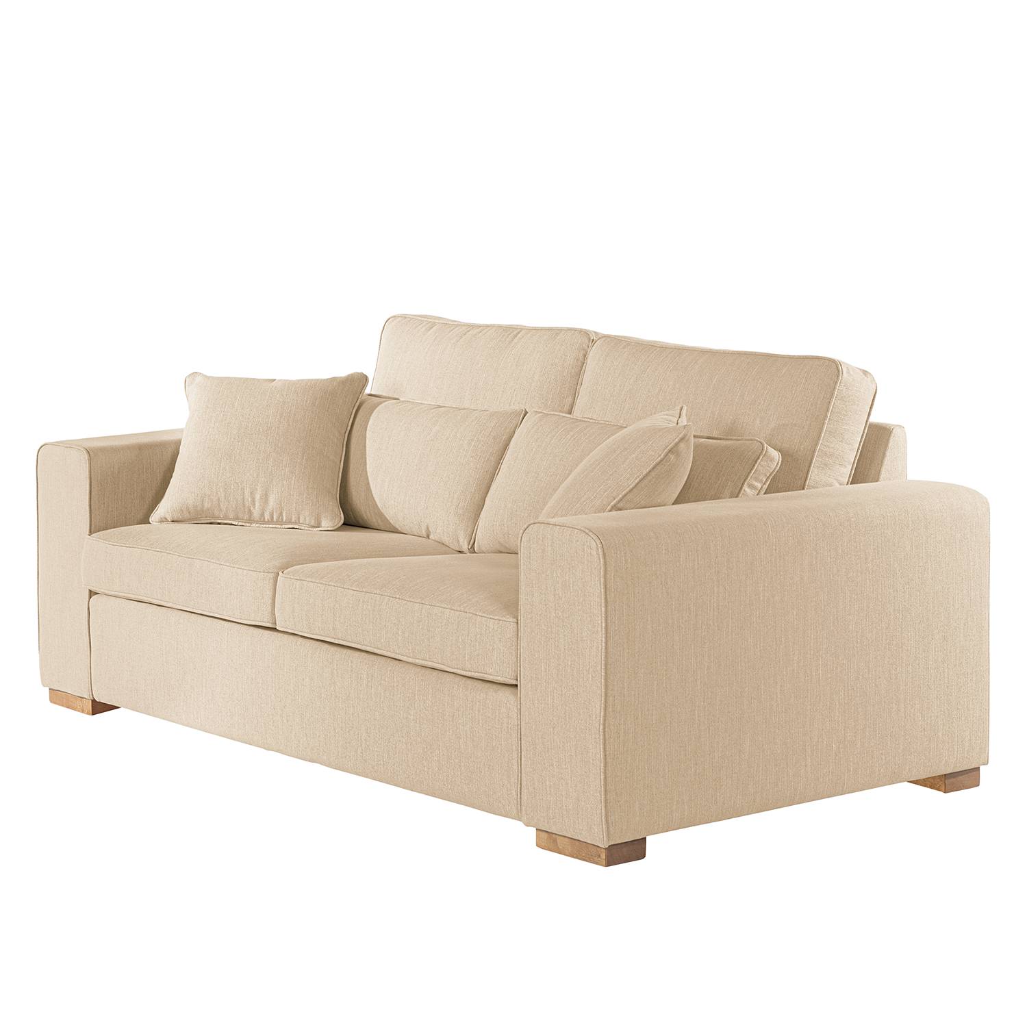 home24 Ridgevalley Sofa Randan I 2,5-Sitzer Beige Webstoff 194x85x104 cm