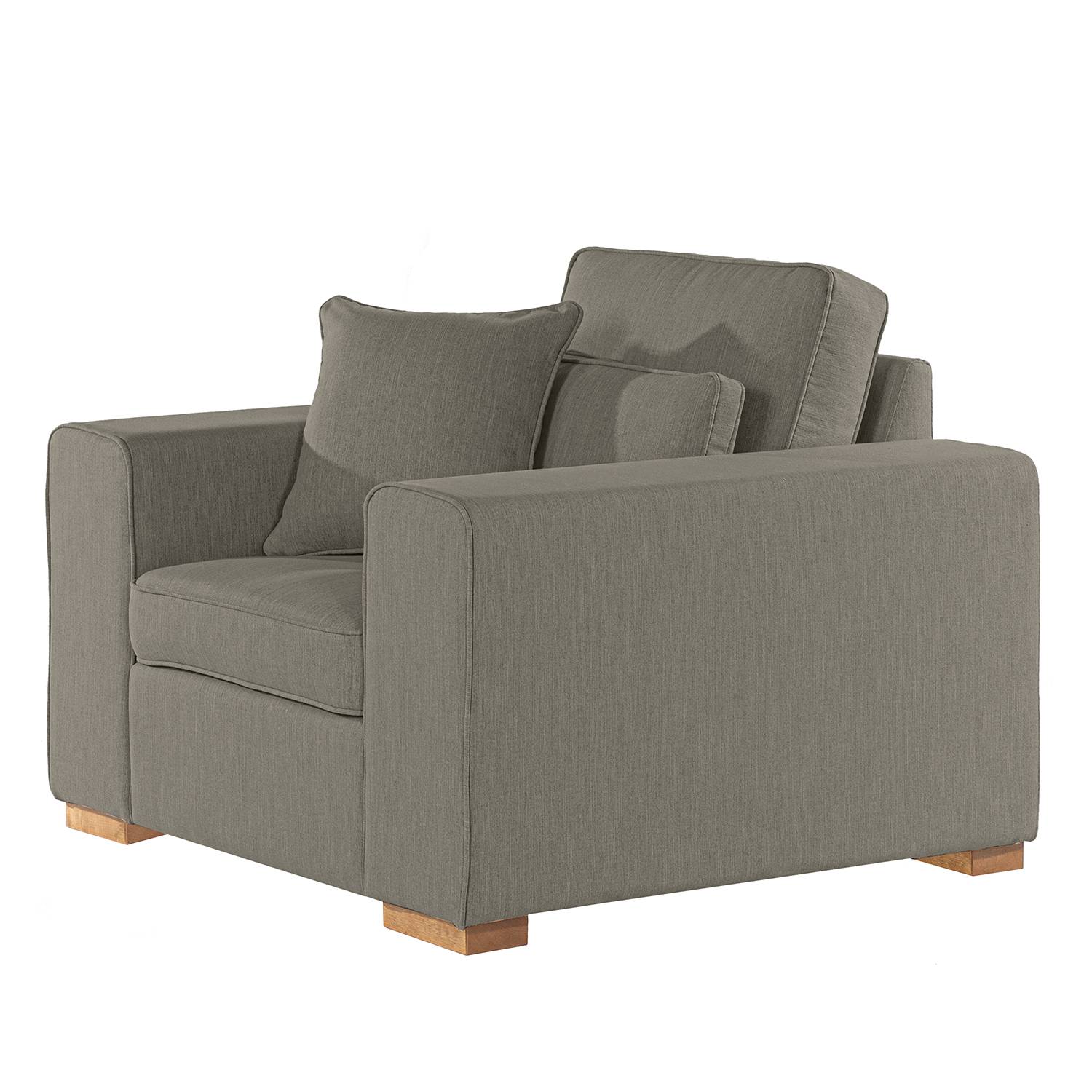 home24 Ridgevalley XXL Sessel Randan I Grau Webstoff 104x85x104 cm (BxHxT)