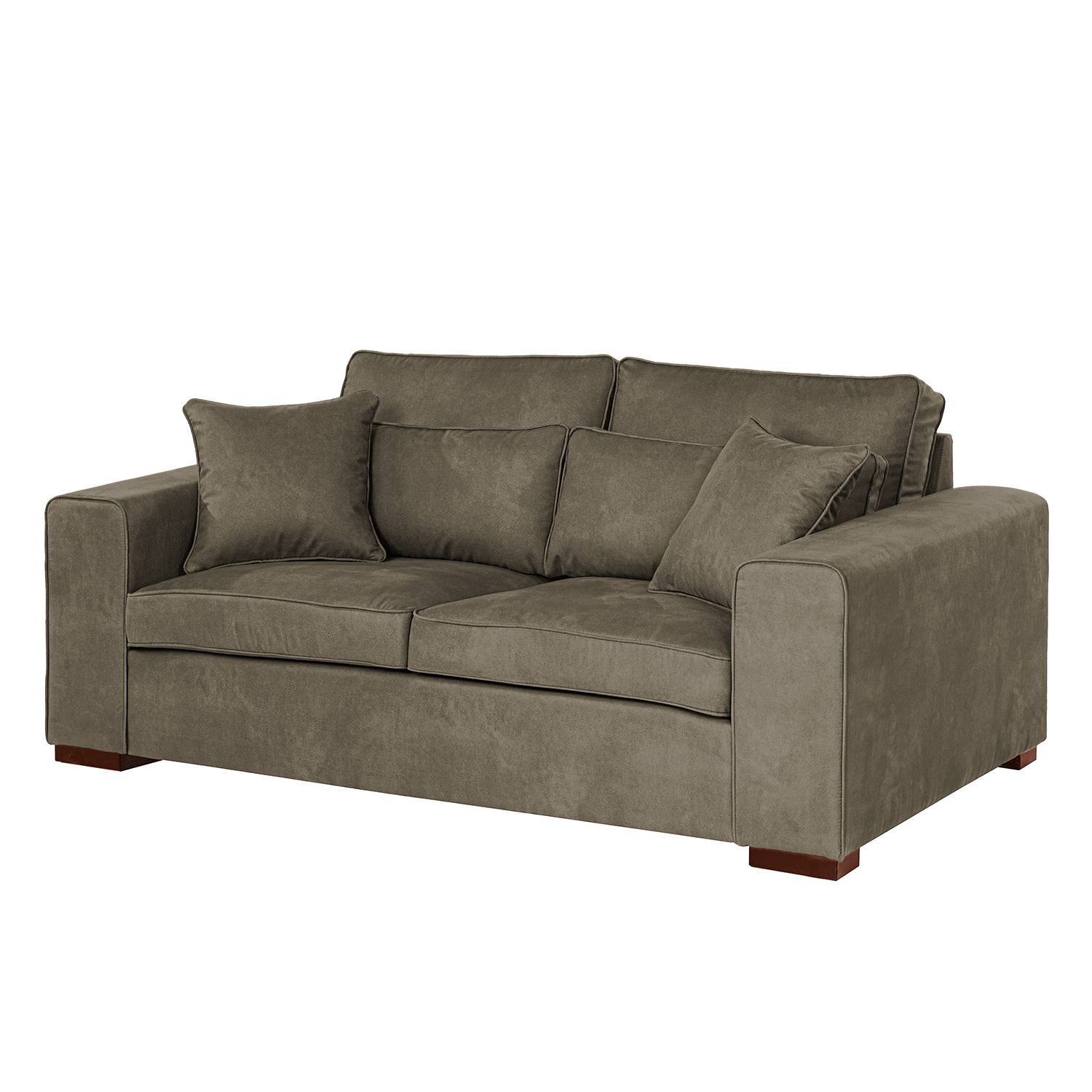 home24 Red Living Sofa Randan II 2,5-Sitzer Dunkelbraun Microfaser 194x85x104 cm