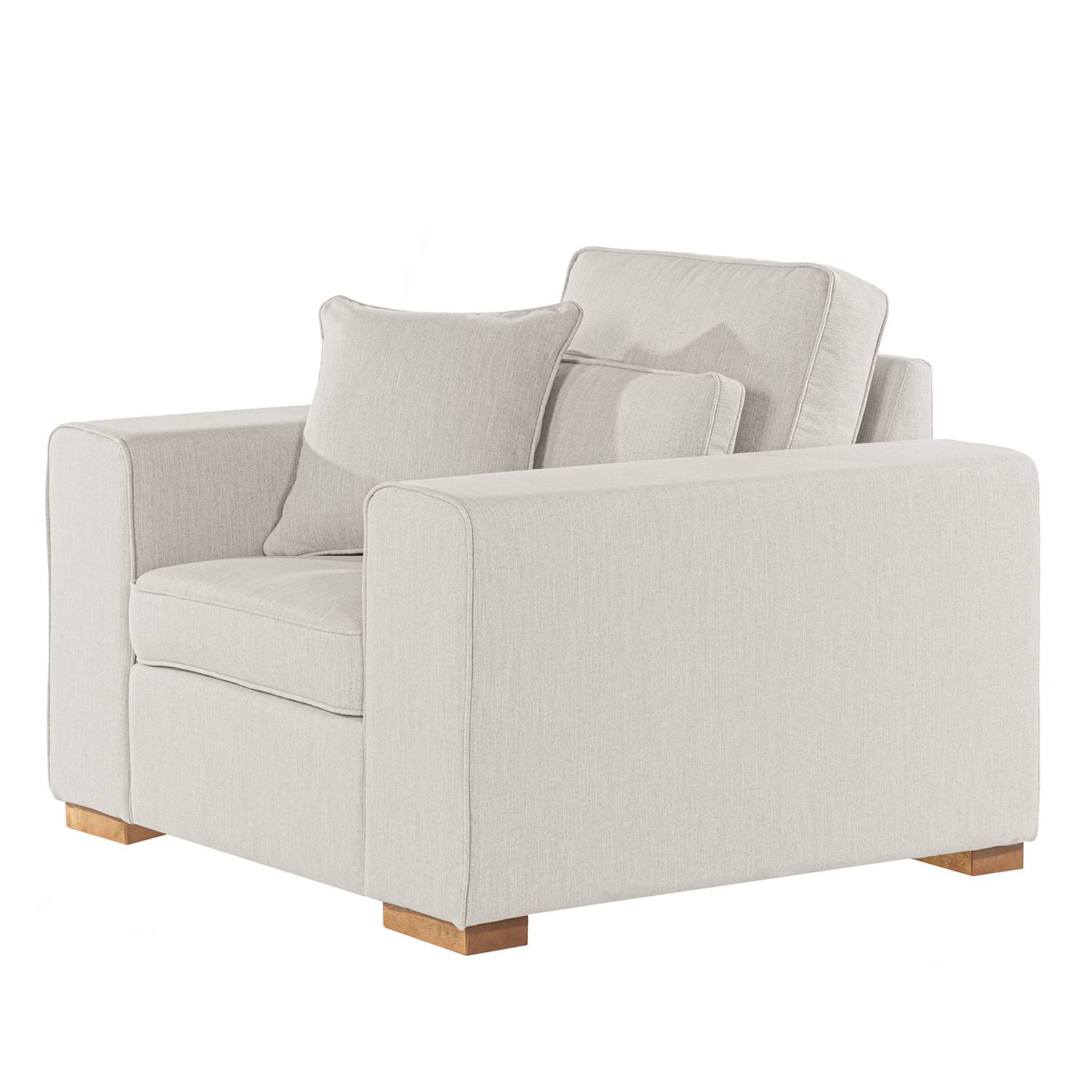 home24 Ridgevalley XXL Sessel Randan I Hellgrau Webstoff 104x85x104 cm (BxHxT)