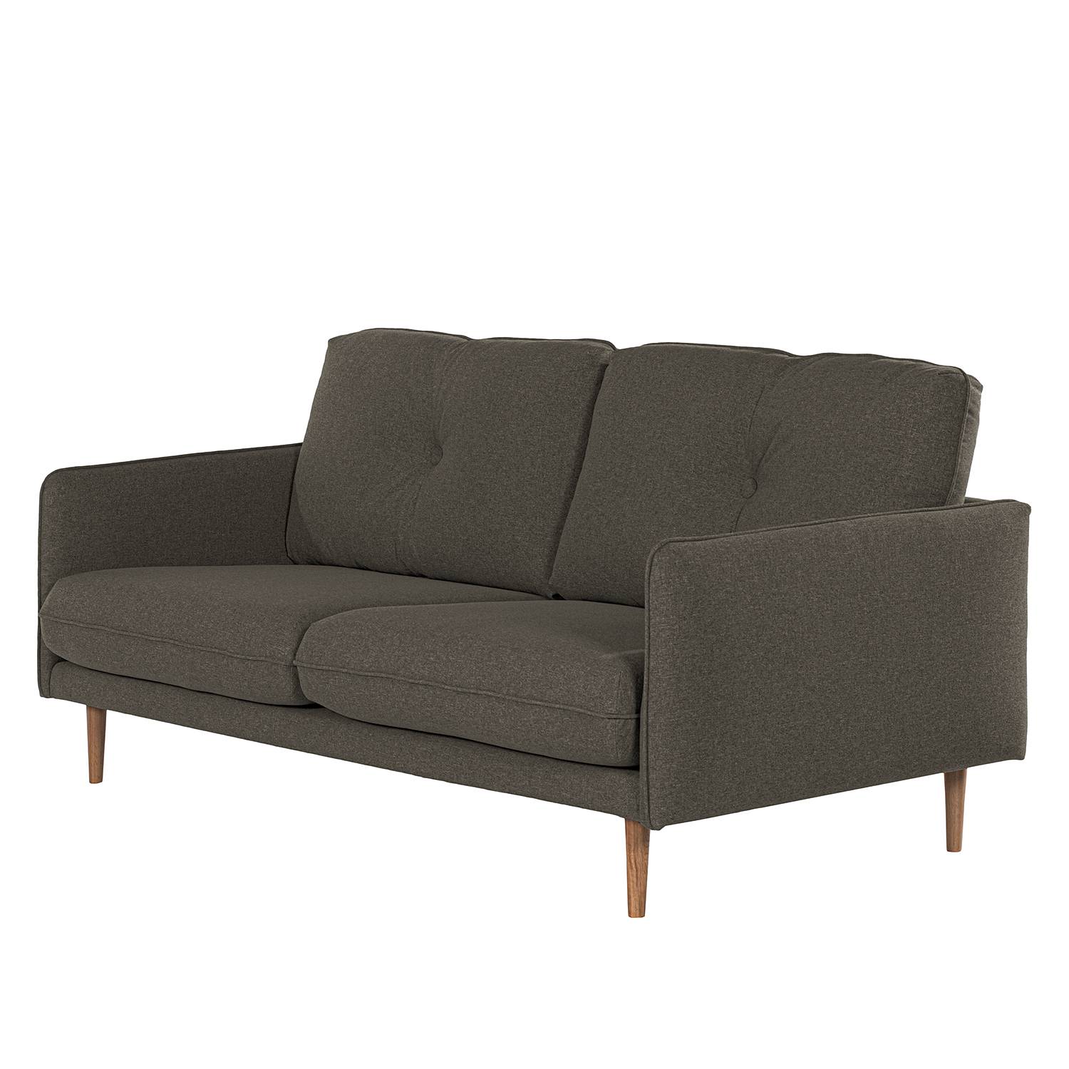 home24 Norrwood Sofa Pigna I 3-Sitzer Dunkelgrau Webstoff 208x86x94 cm