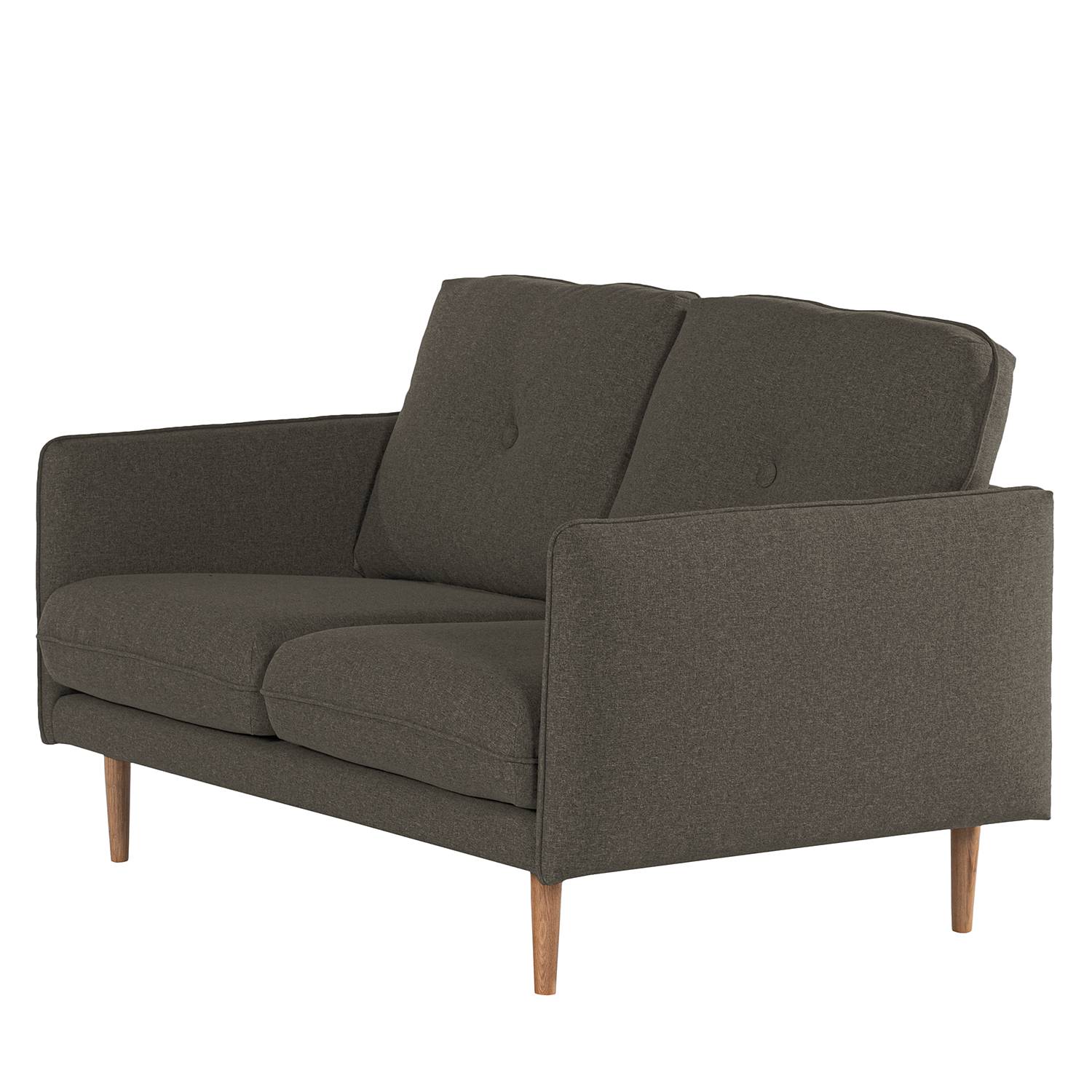 home24 Norrwood Sofa Pigna I 2-Sitzer Dunkelgrau Webstoff 148x86x94 cm