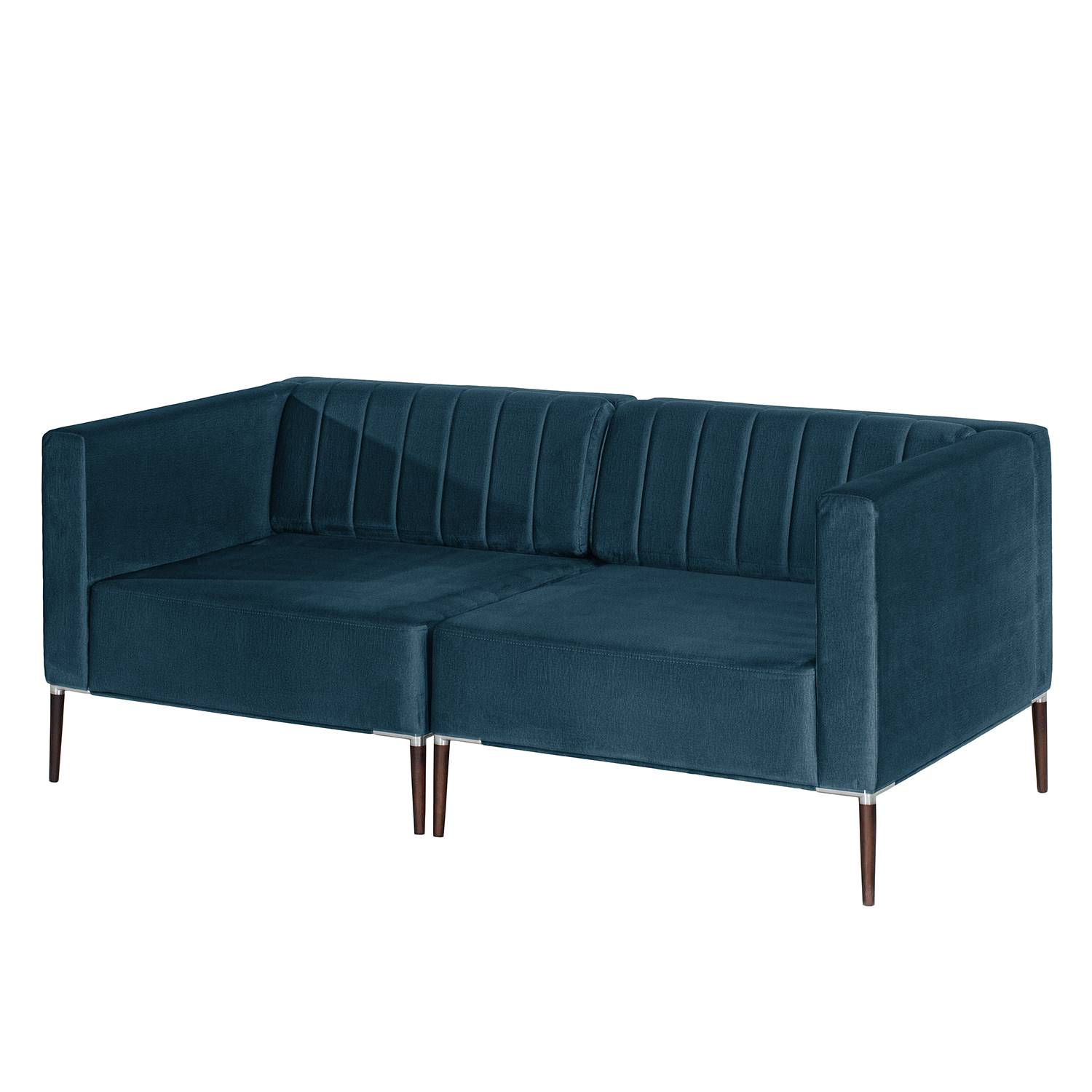 home24 Norrwood Sofa Luparo II 2,5-Sitzer Dunkelblau Samt 172x70x96 cm