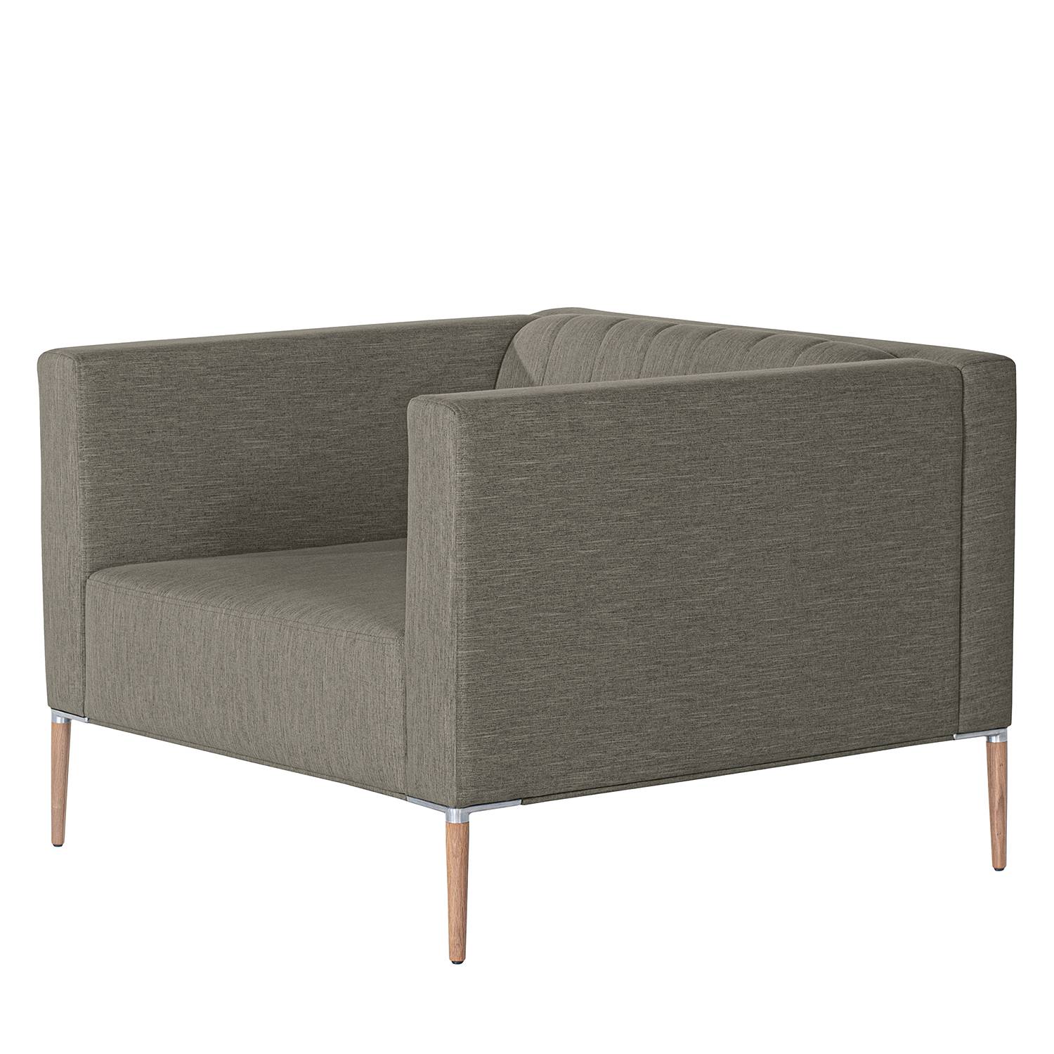home24 Norrwood Sessel Luparo I Grau Webstoff 97x70x96 cm (BxHxT)