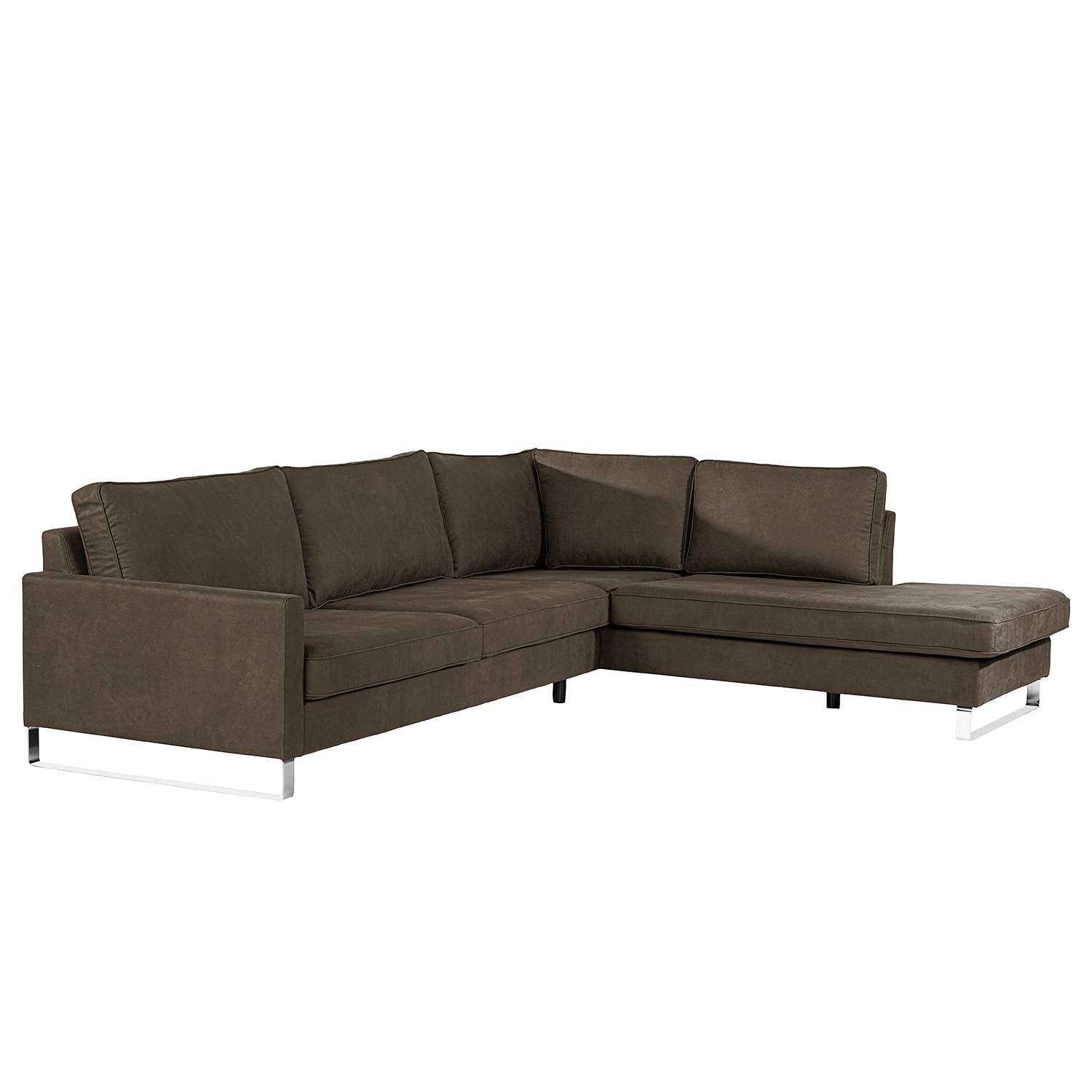 home24 Ridgevalley Ecksofa Radon II Bisonbraun Microfaser 295x85x230 cm