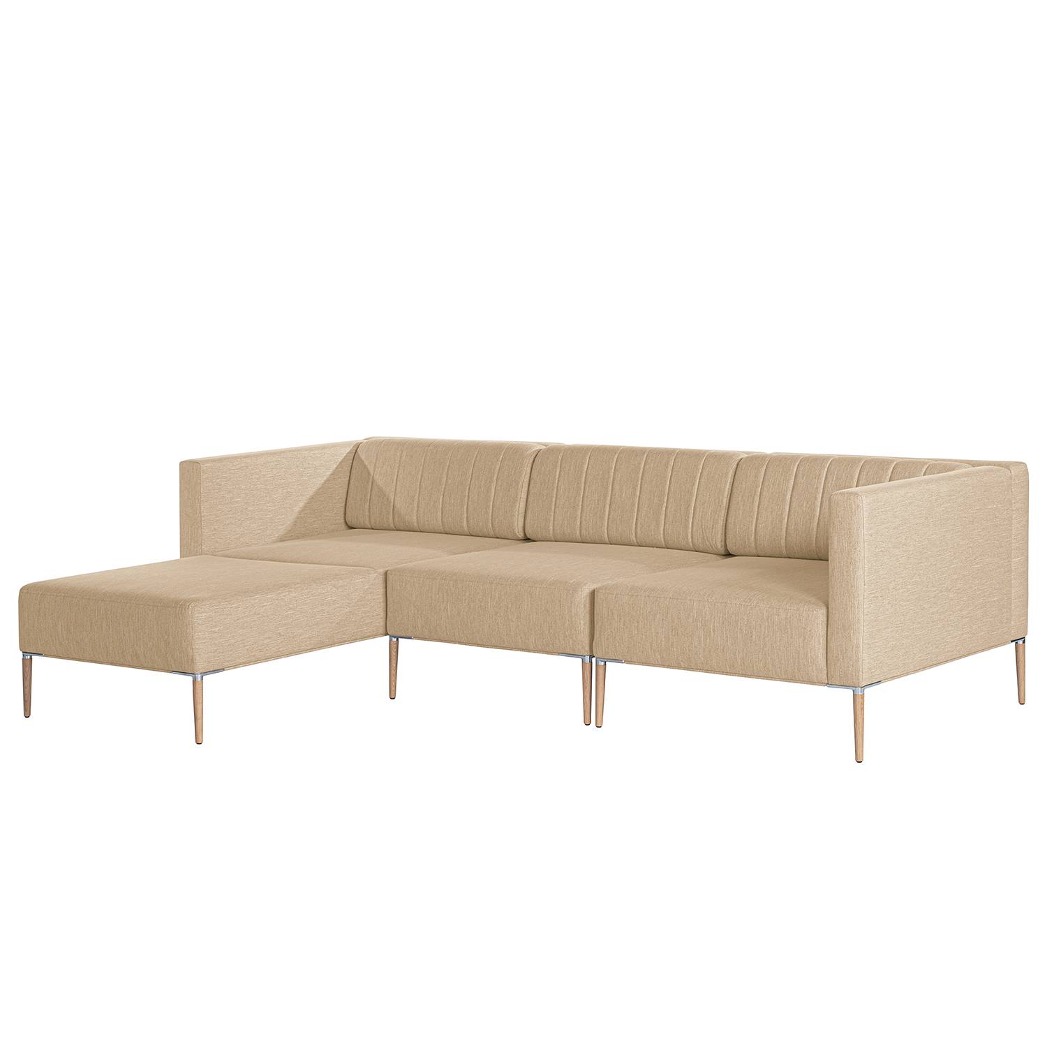 home24 Norrwood Ecksofa Luparo I Beige Webstoff 249x70x166 cm
