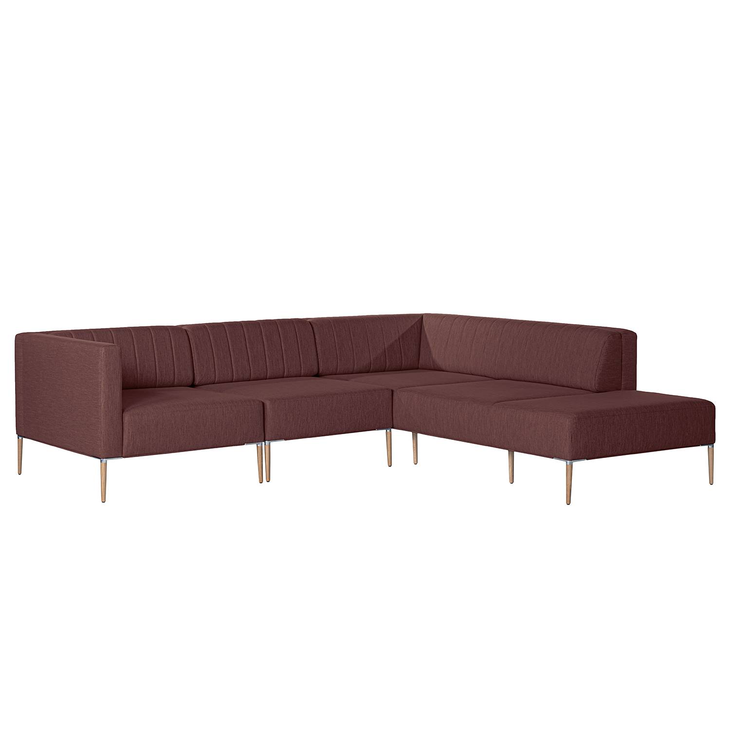 home24 Norrwood Ecksofa Luparo III Purpur Webstoff 259x70x224 cm
