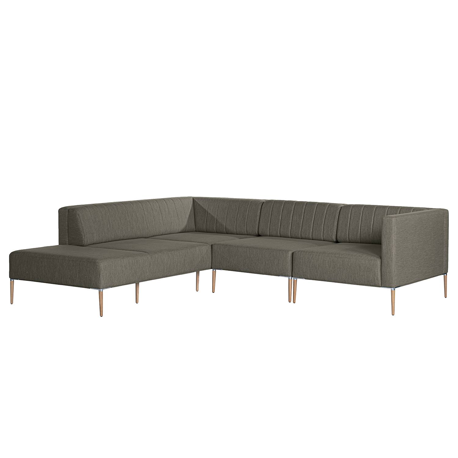 home24 Norrwood Ecksofa Luparo III Grau Webstoff 259x70x224 cm