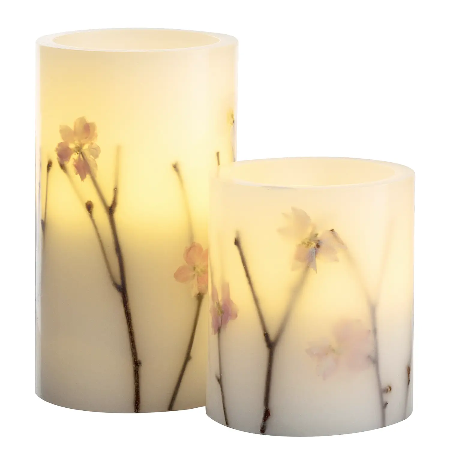 LED-Kerze Shiny Blossom (2er-Set) | Kerzen