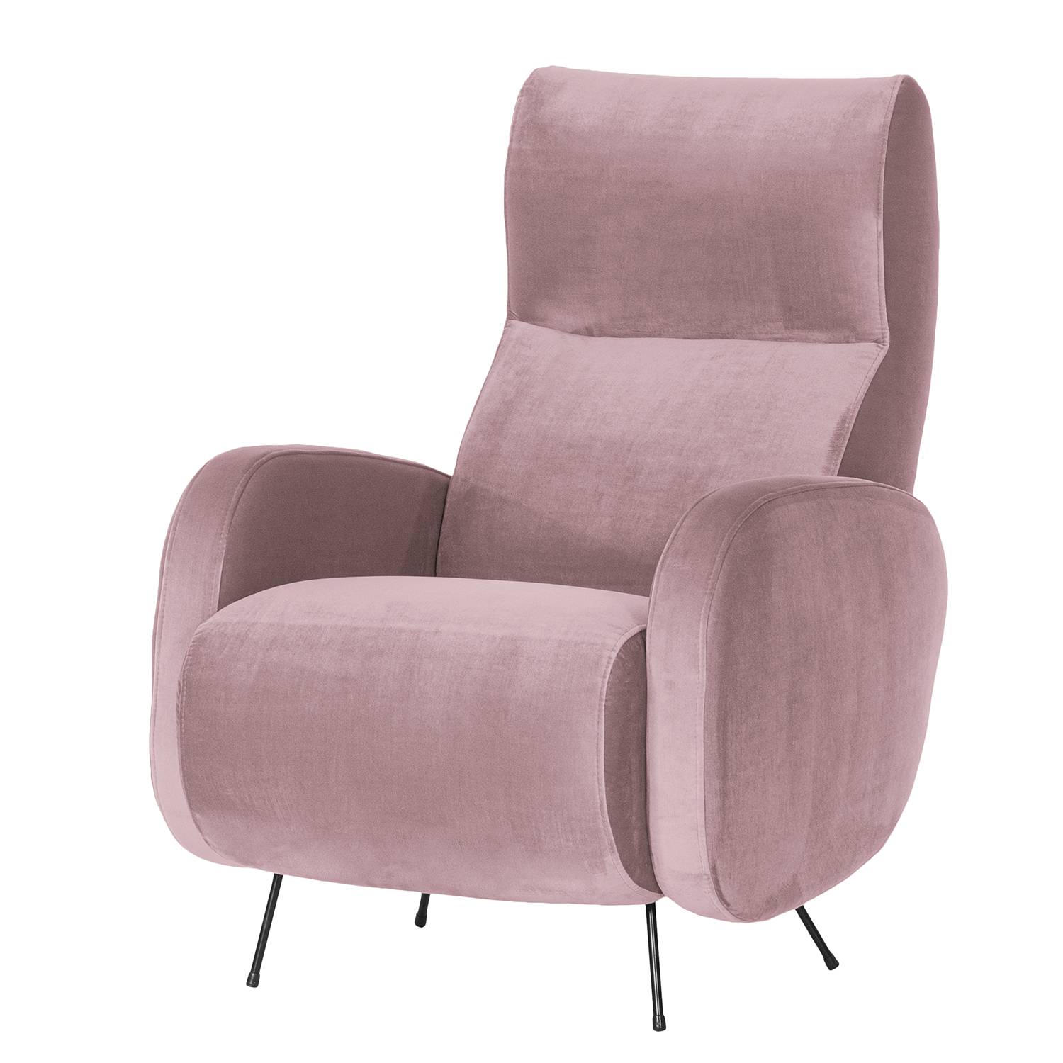 home24 Norrwood Sessel Vains I Mauve Samt 78x104x93 cm (BxHxT)