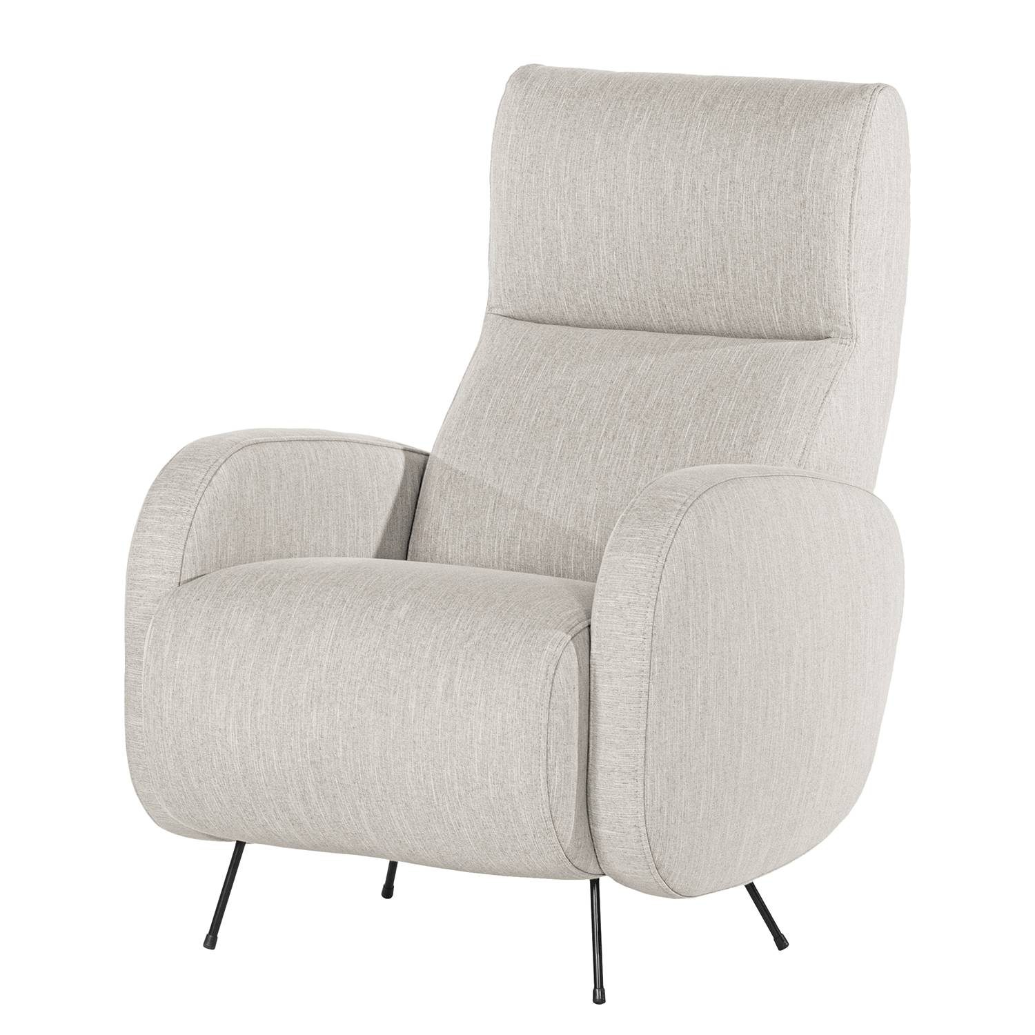 home24 Norrwood Sessel Vains II Hellgrau Webstoff 78x104x93 cm (BxHxT)
