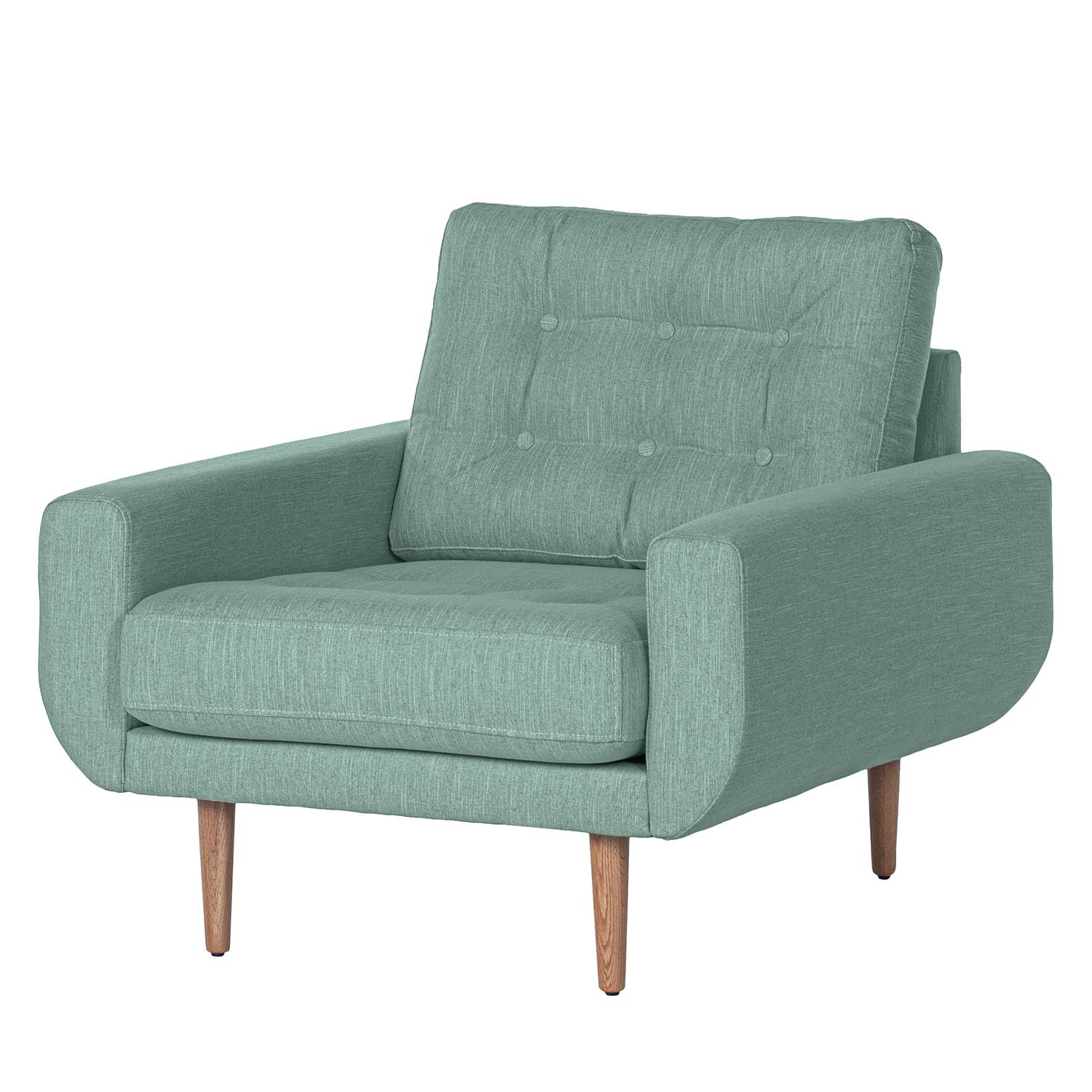 home24 Norrwood Sessel Vaise II Mintgrau Webstoff 89x83x90 cm (BxHxT)
