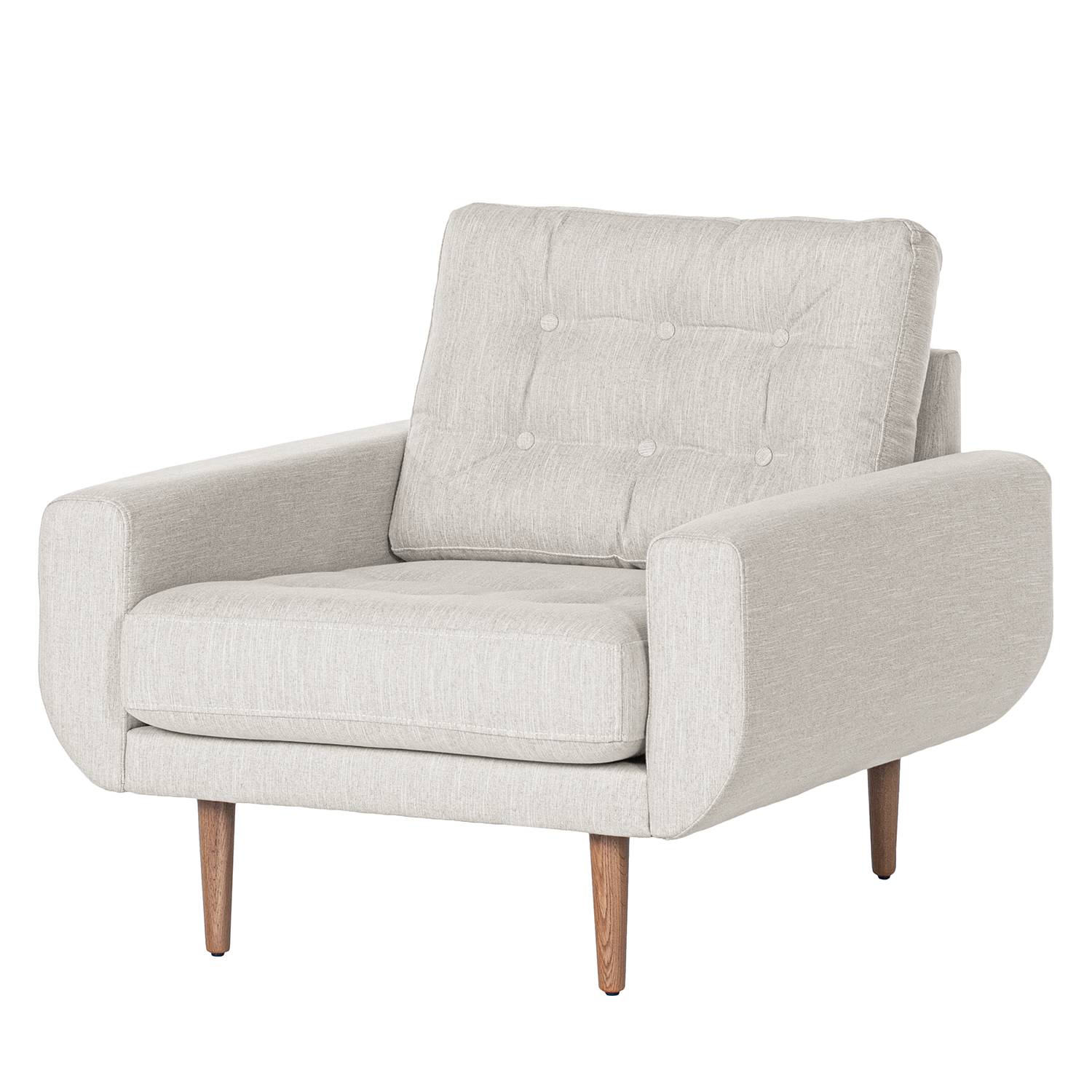 home24 Norrwood Sessel Vaise II Hellgrau Webstoff 89x83x90 cm (BxHxT)