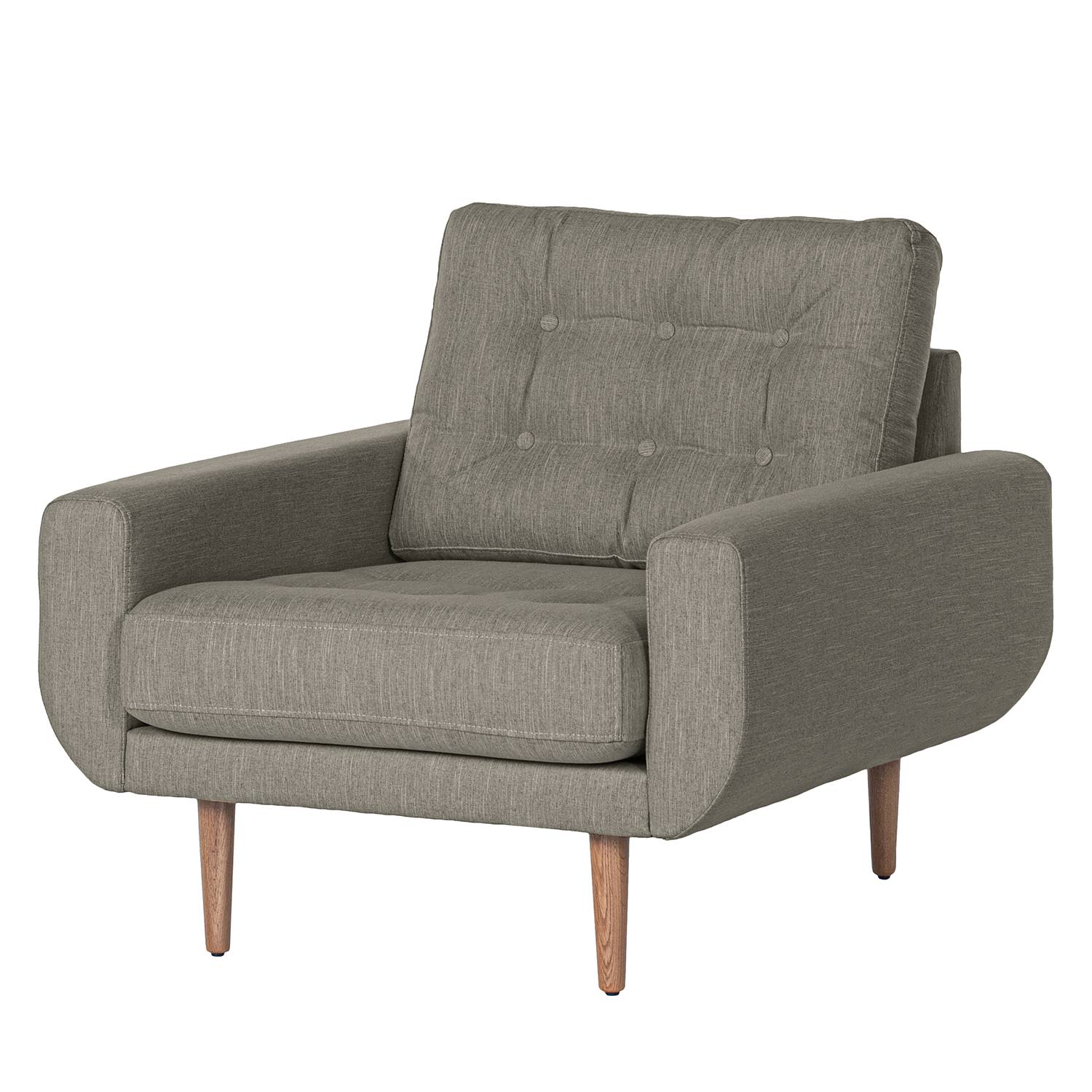 home24 Norrwood Sessel Vaise II Grau Webstoff 89x83x90 cm (BxHxT)