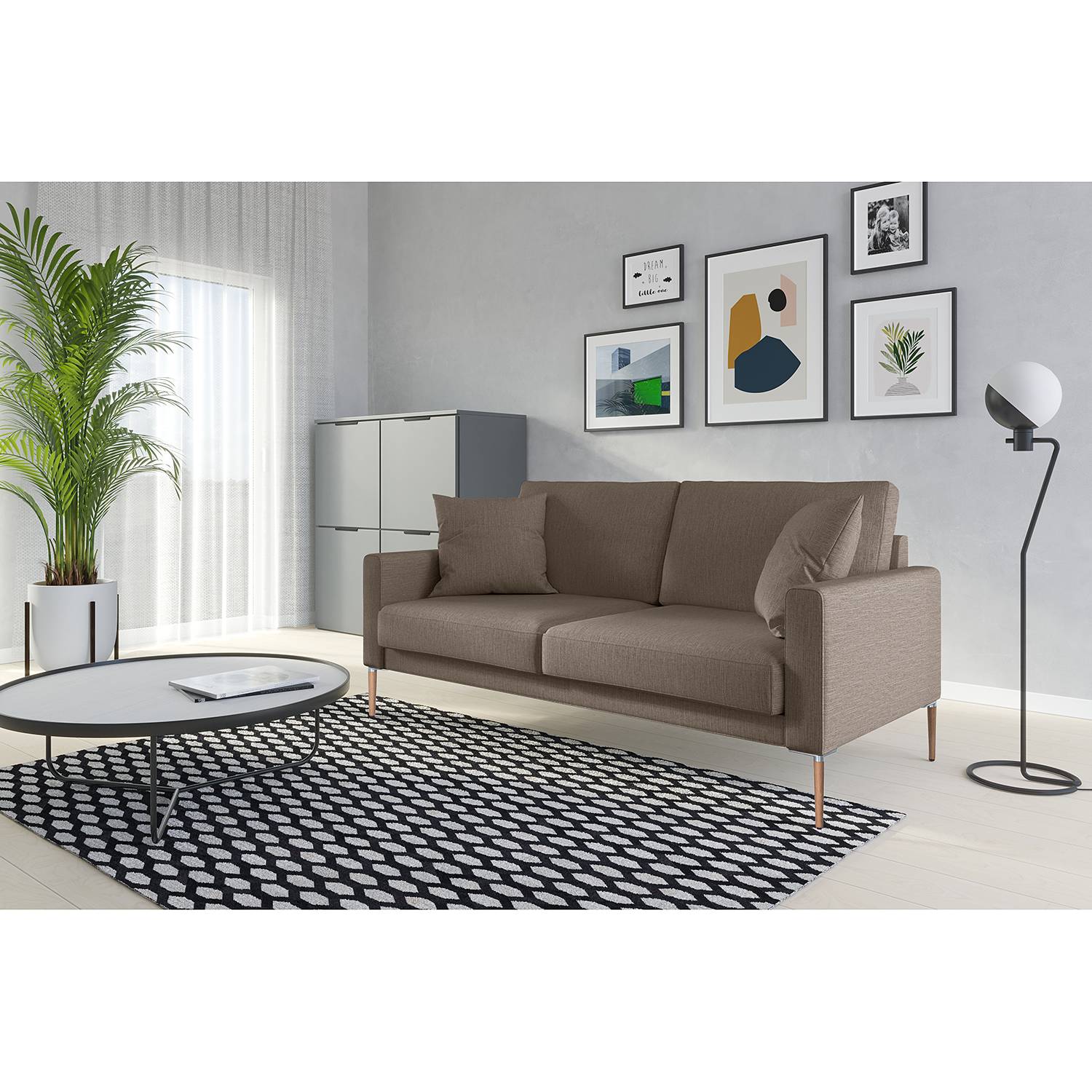 home24 Norrwood Sofa Sauvo II 2,5-Sitzer Cubanit Webstoff 174x83x90 cm