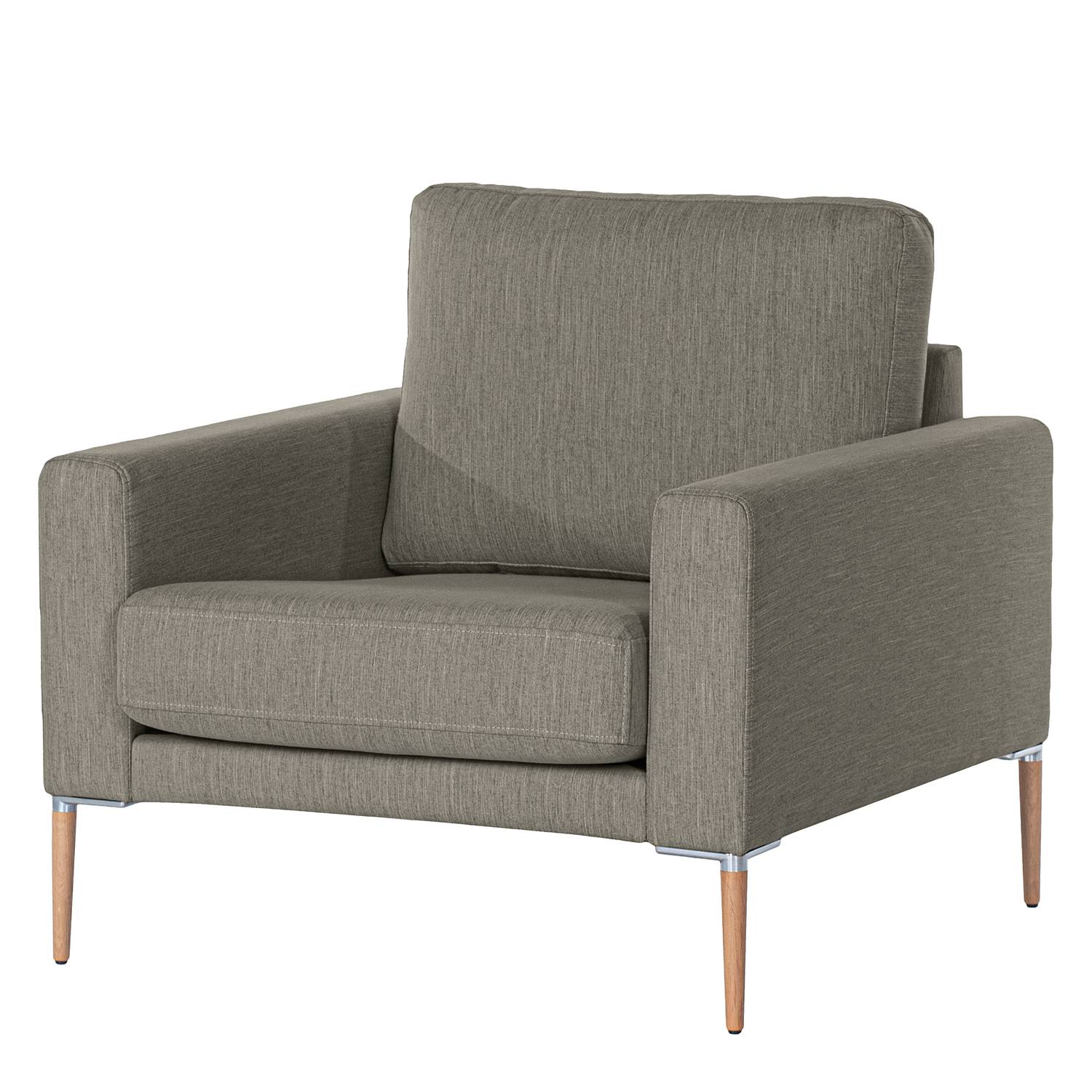 home24 Norrwood Sessel Sauvo II Grau Webstoff 89x83x90 cm (BxHxT)