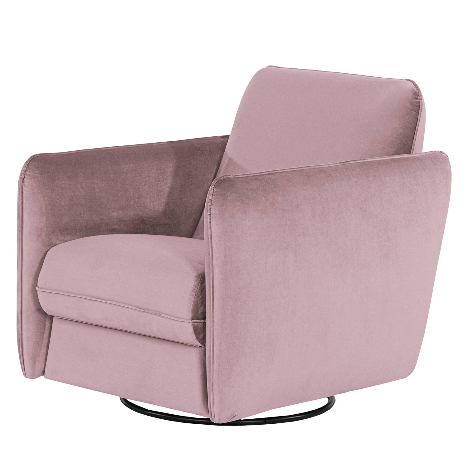 home24 Norrwood Sessel Kayla I Mauve Samt mit Relaxfunktion 74x88x90 cm (BxHxT)
