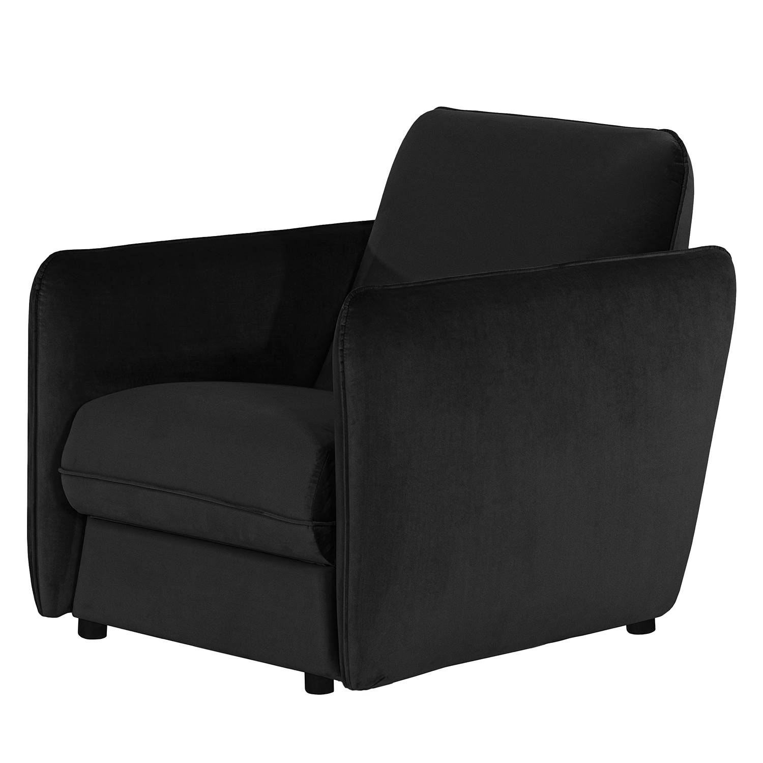home24 Norrwood Sessel Kayla I Schwarz Samt 74x88x90 cm (BxHxT)