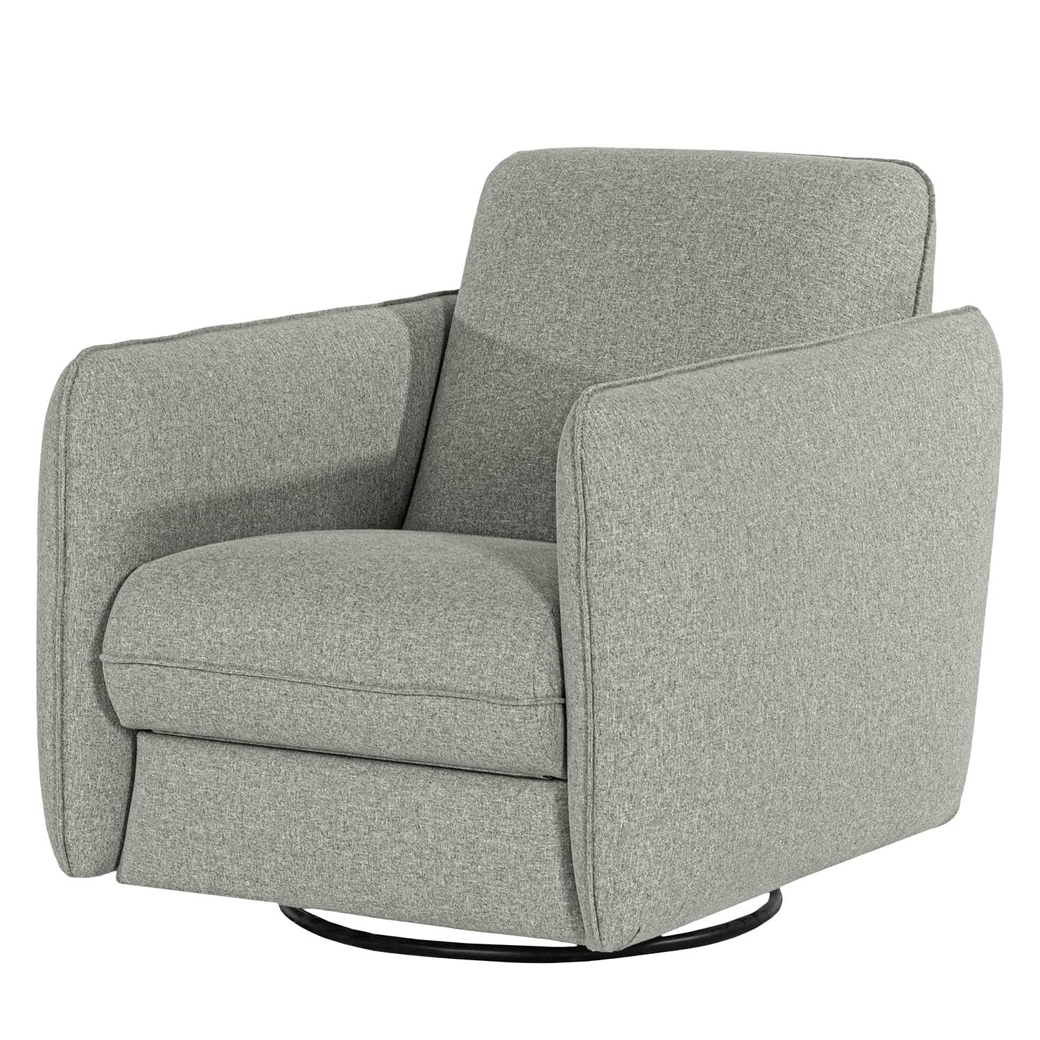 home24 Norrwood Sessel Kayla II Hellgrau Webstoff mit Relaxfunktion 74x88x90 cm (BxHxT)