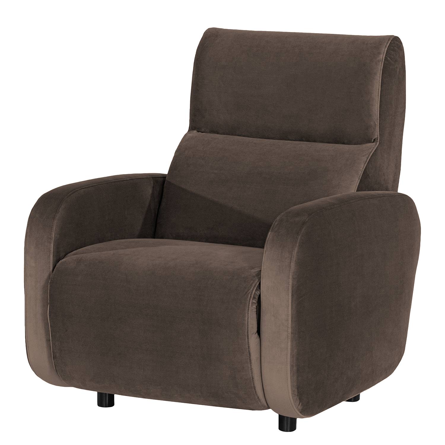 home24 loftscape Sessel Mezin I Braun Samt mit Relaxfunktion 97x104x105 cm (BxHxT)